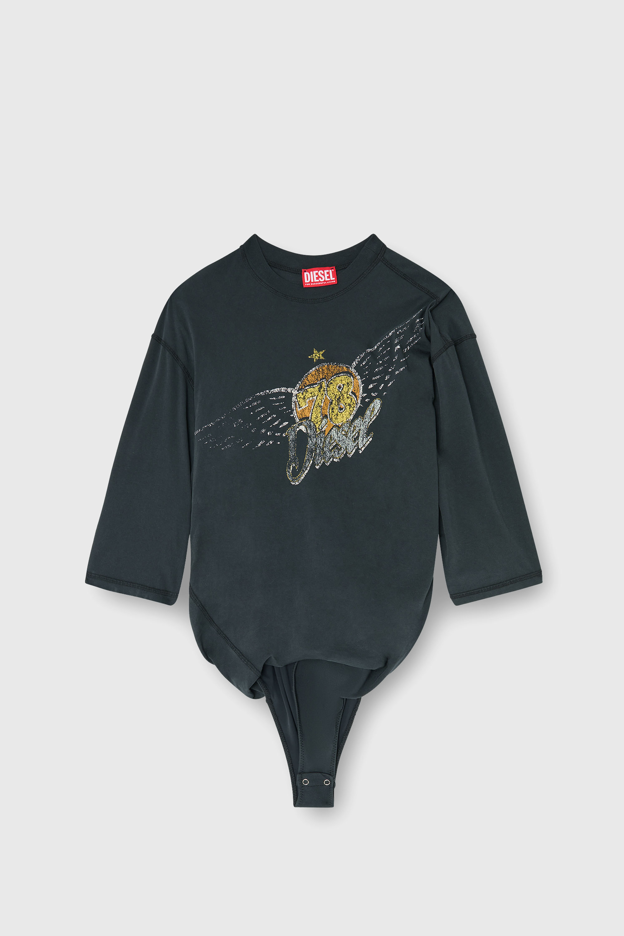 Diesel - T-MILLA-JER, Woman's T-shirt bodysuit with concert graphics in Black - 2