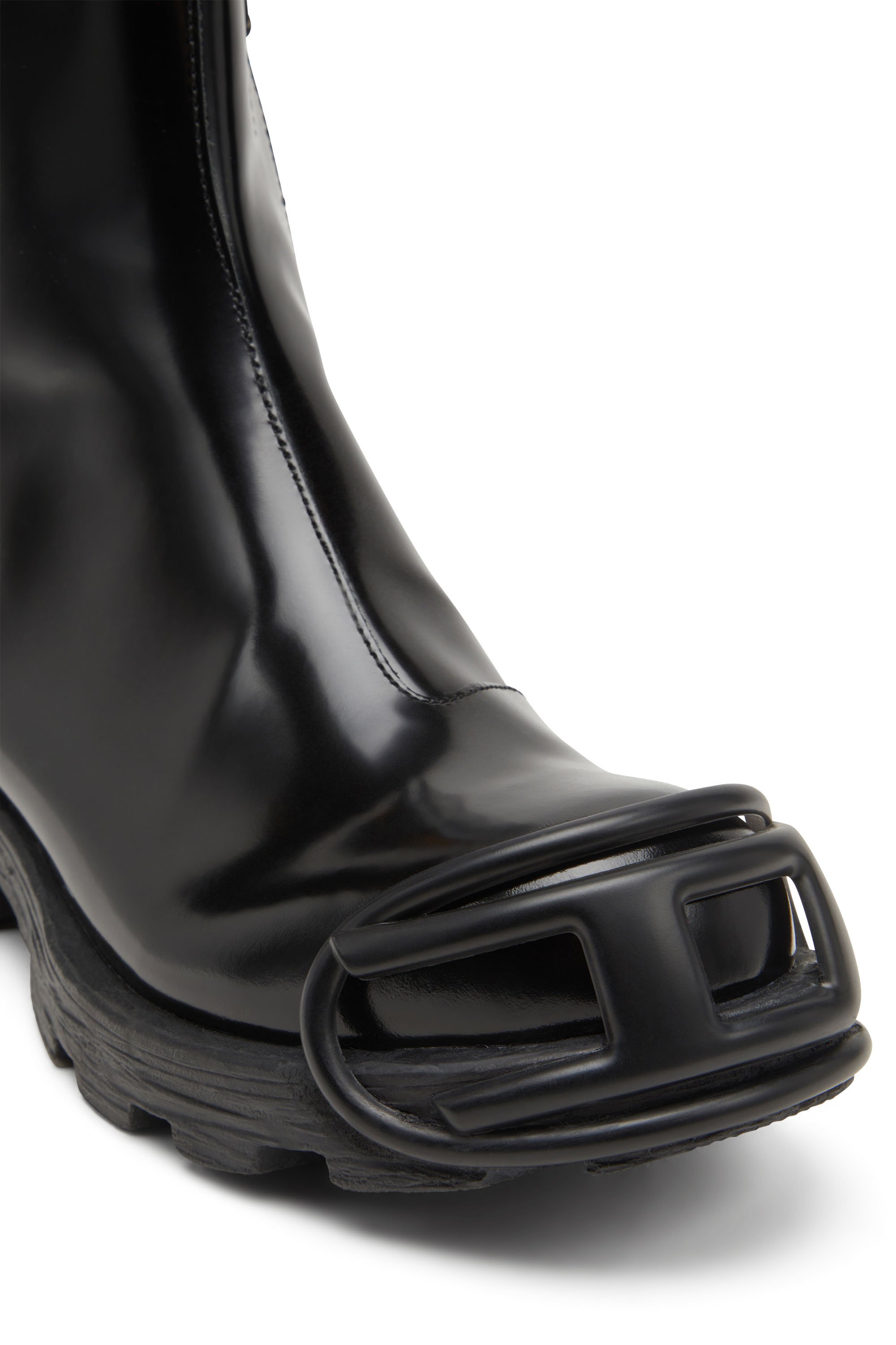 Diesel - D-HAMMER BT ZIP D, Man's D-Hammer-Leather Chelsea boots with Oval D toe caps in Black - 4