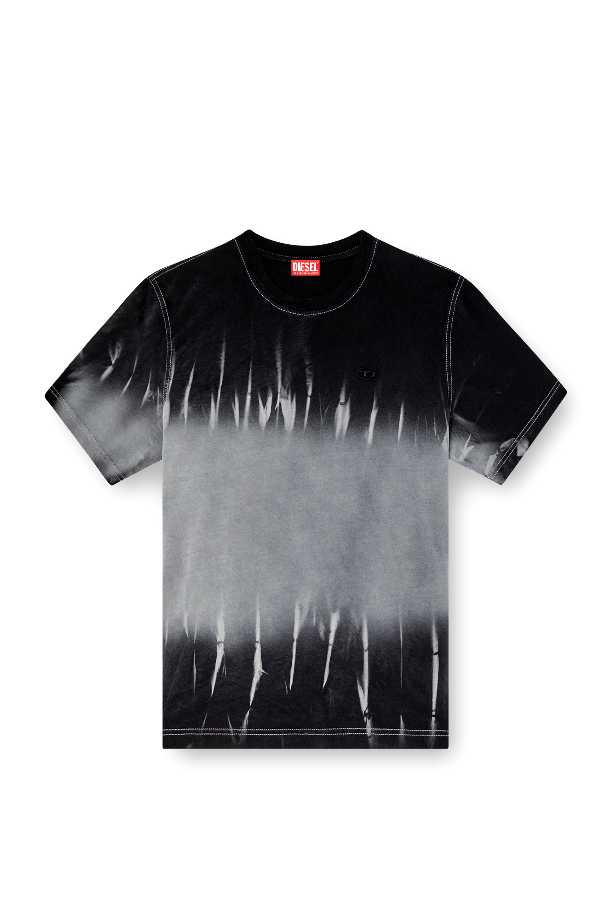 Diesel - T-ADJUST-R21, Man's Tie-dye T-shirt with logo embroidery in Black - 4