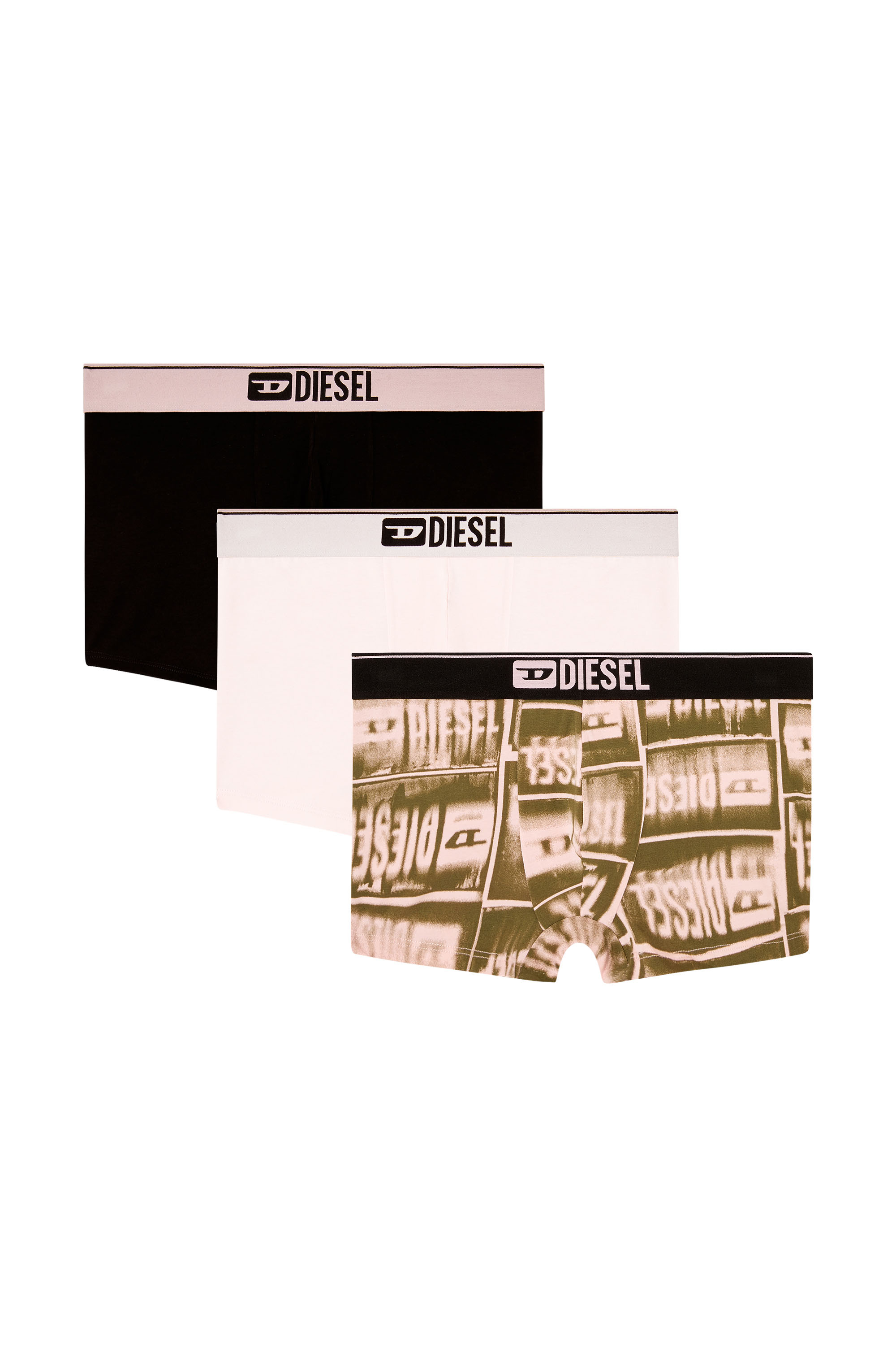 Diesel - DAMIEN-D-BOX-3PACK, Man's 3-pack boxer briefs in stretch cotton in Pink/Black - 1