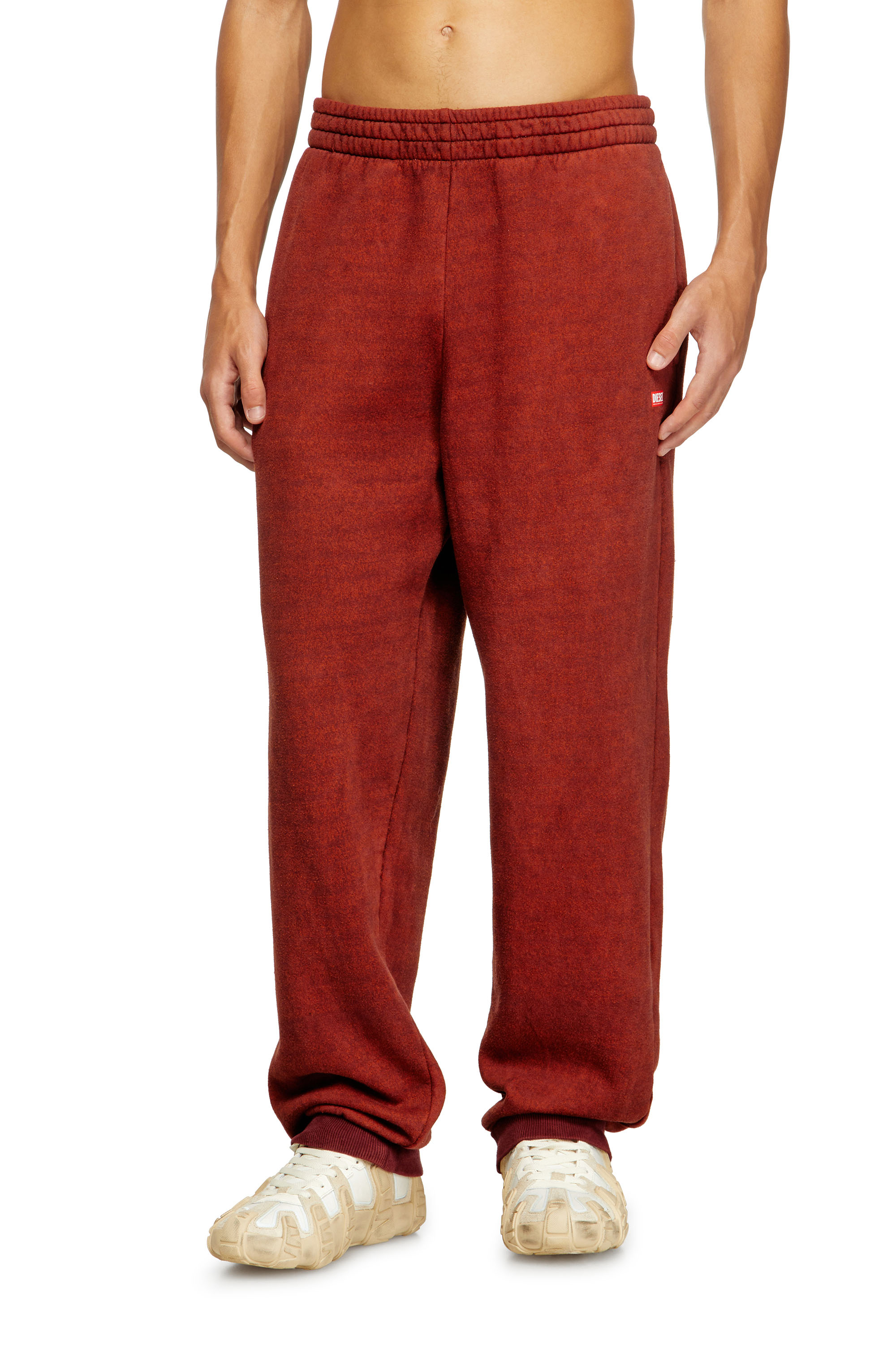 Diesel - P-MARKY-CUFF, Man's Drawstring pants with ribbed trim in Red - 2