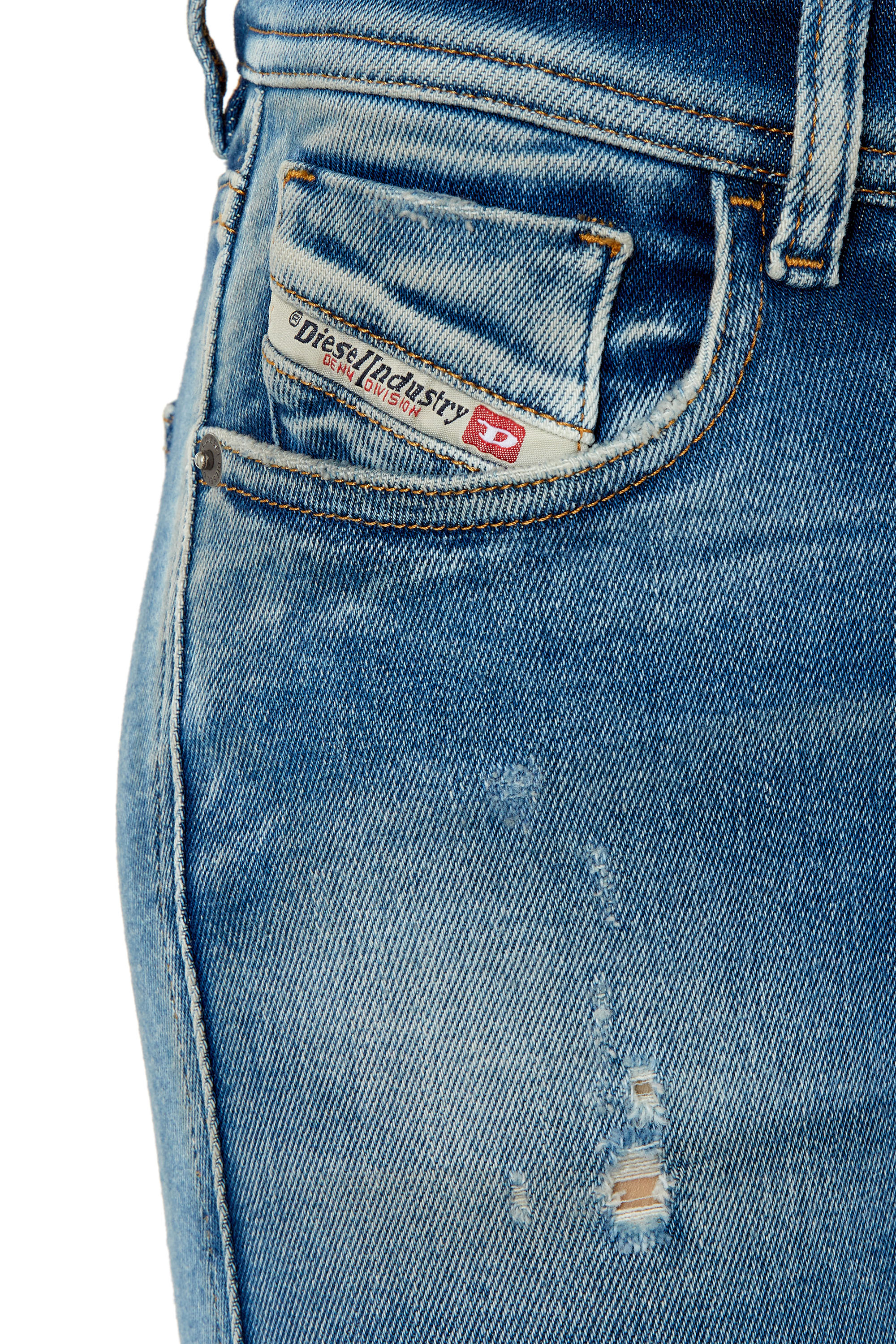 Diesel - 2017 Slandy 09E91 Super skinny Jeans, Light Blue - Image 3