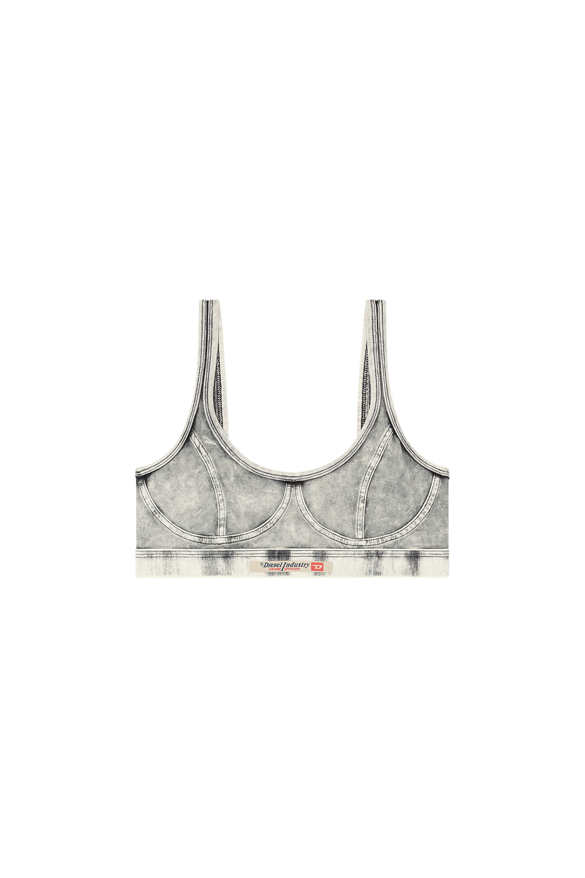 Diesel - KASSIE-DNM, Woman's Bralette in denim-effect jersey in Grey - 3