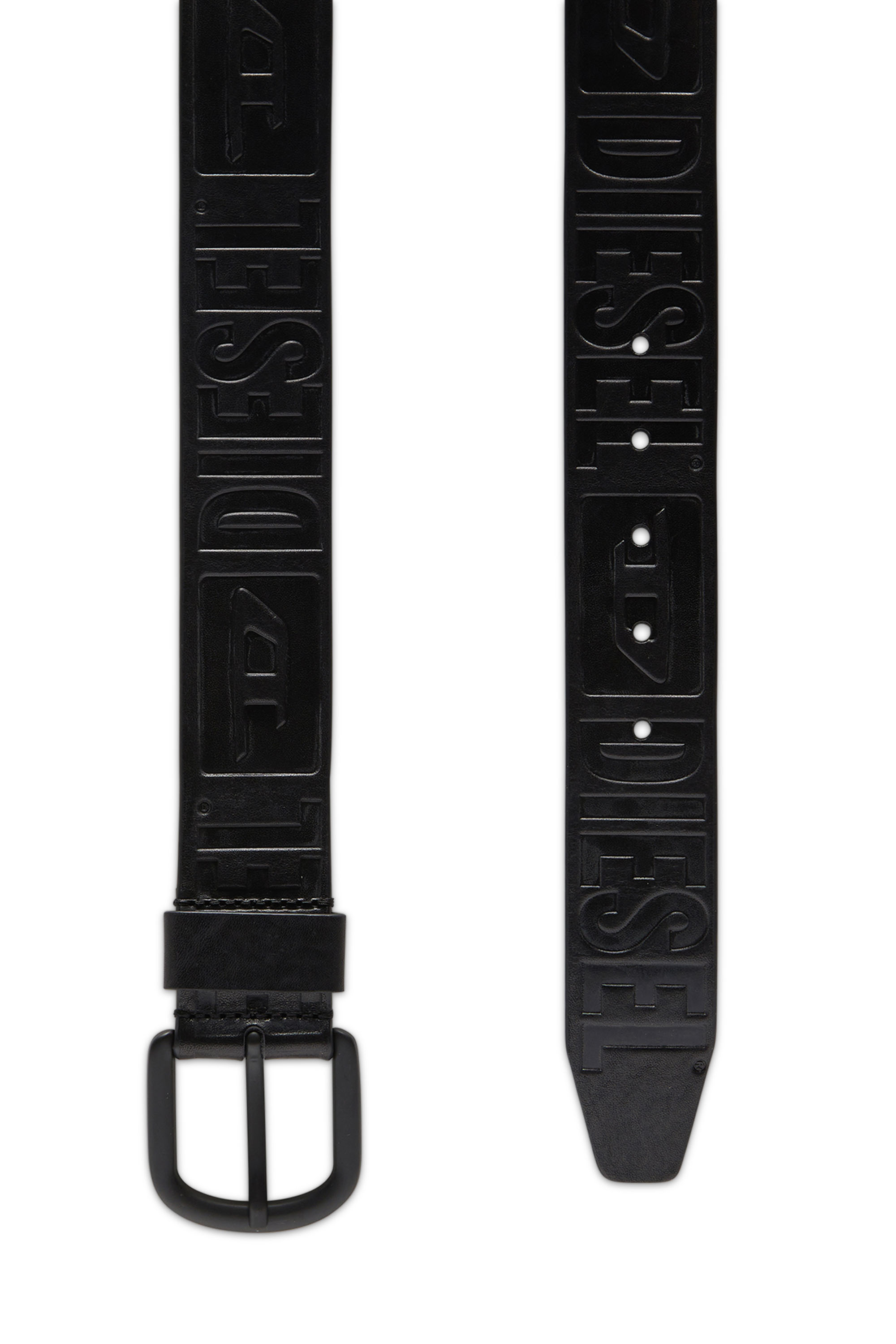 Diesel - B-ARCHIVE II, Man's Belt in logo-debossed leather in Black - 2