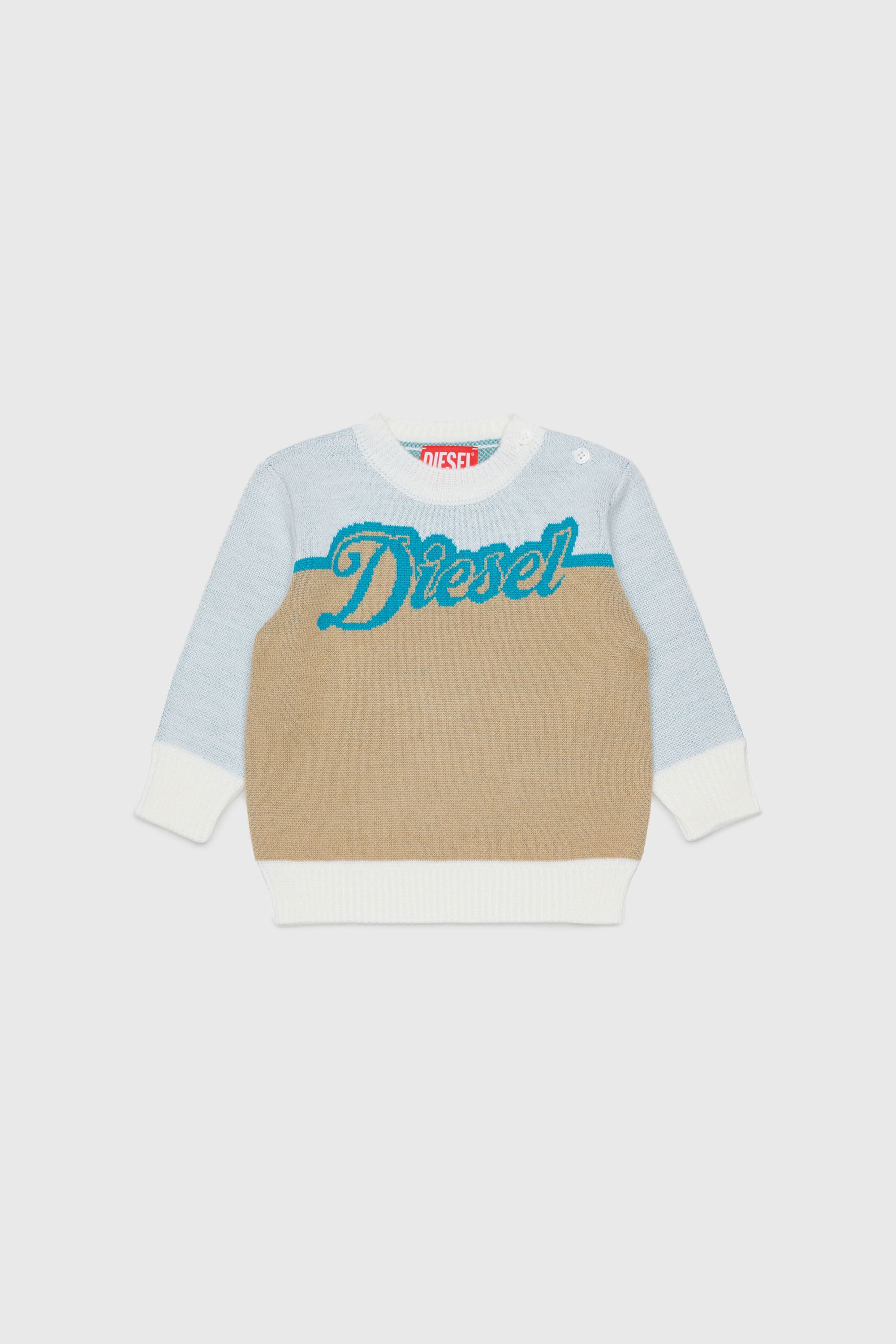 Diesel - KBLOB, Unisex's Wool-blend jumper with Diesel logo in White - 1