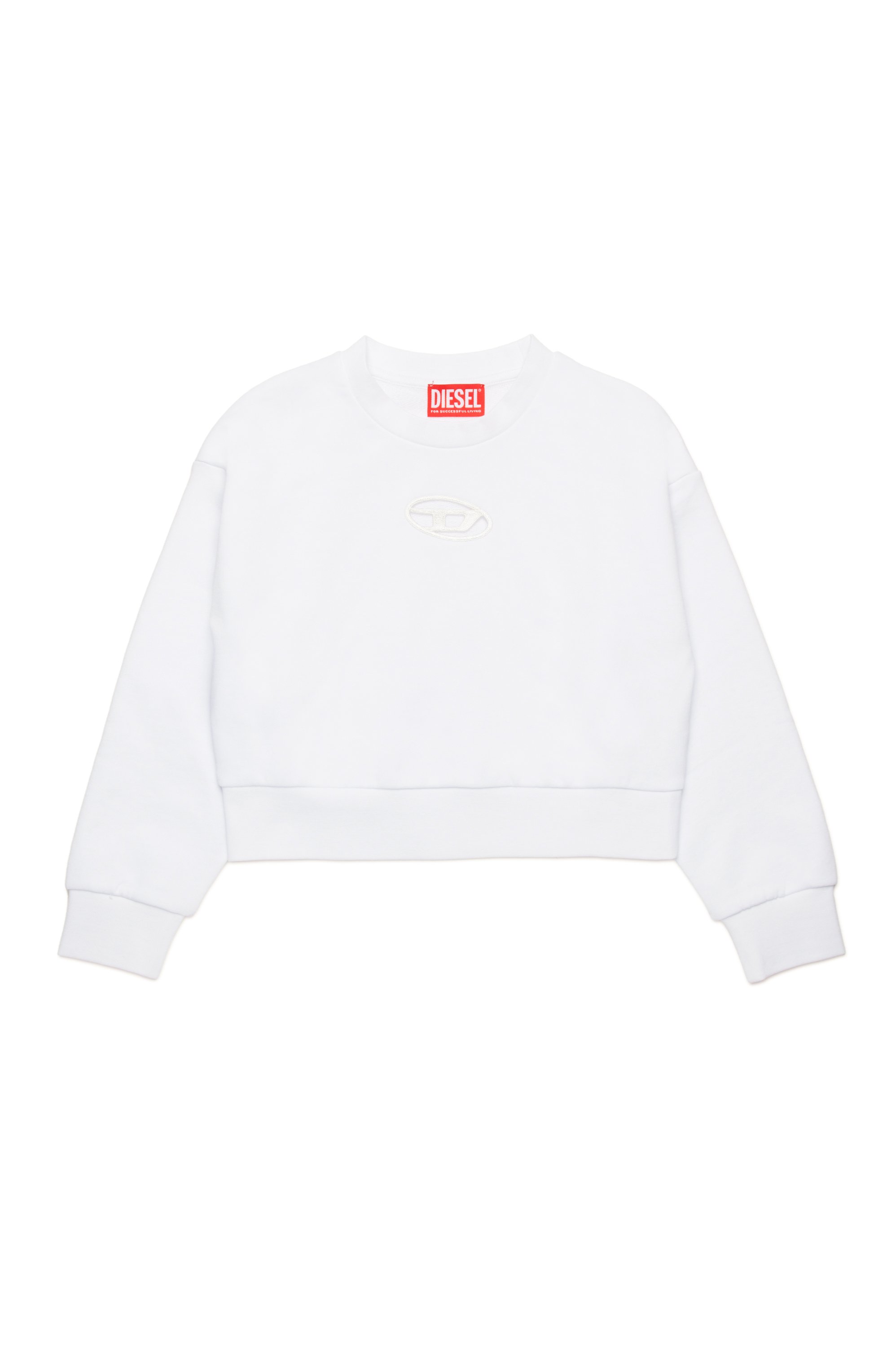 Diesel - STRASLIUM, Woman's Sweatshirt with Oval D cutout in White - 1