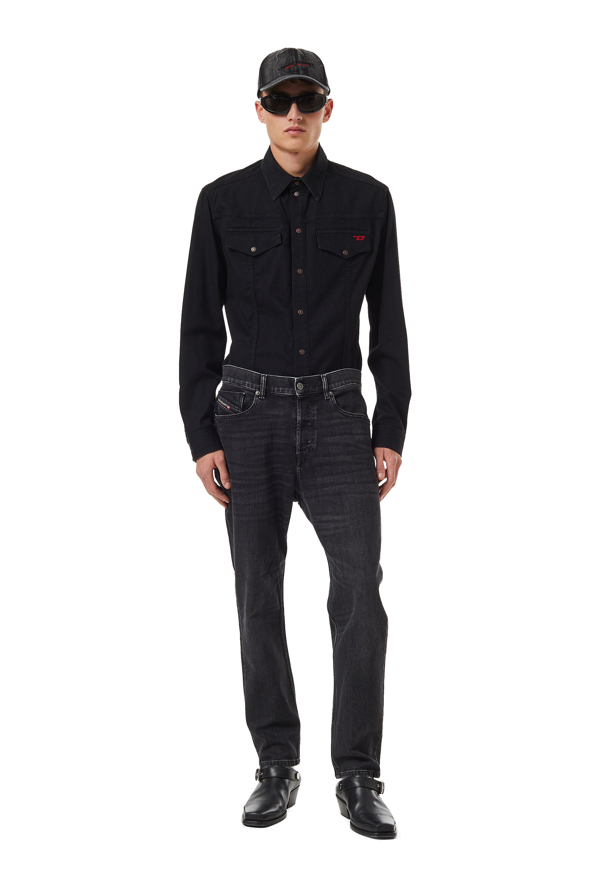 Diesel - Tapered Jeans 2005 D-Fining 09B83, Black/Dark grey - Image 5