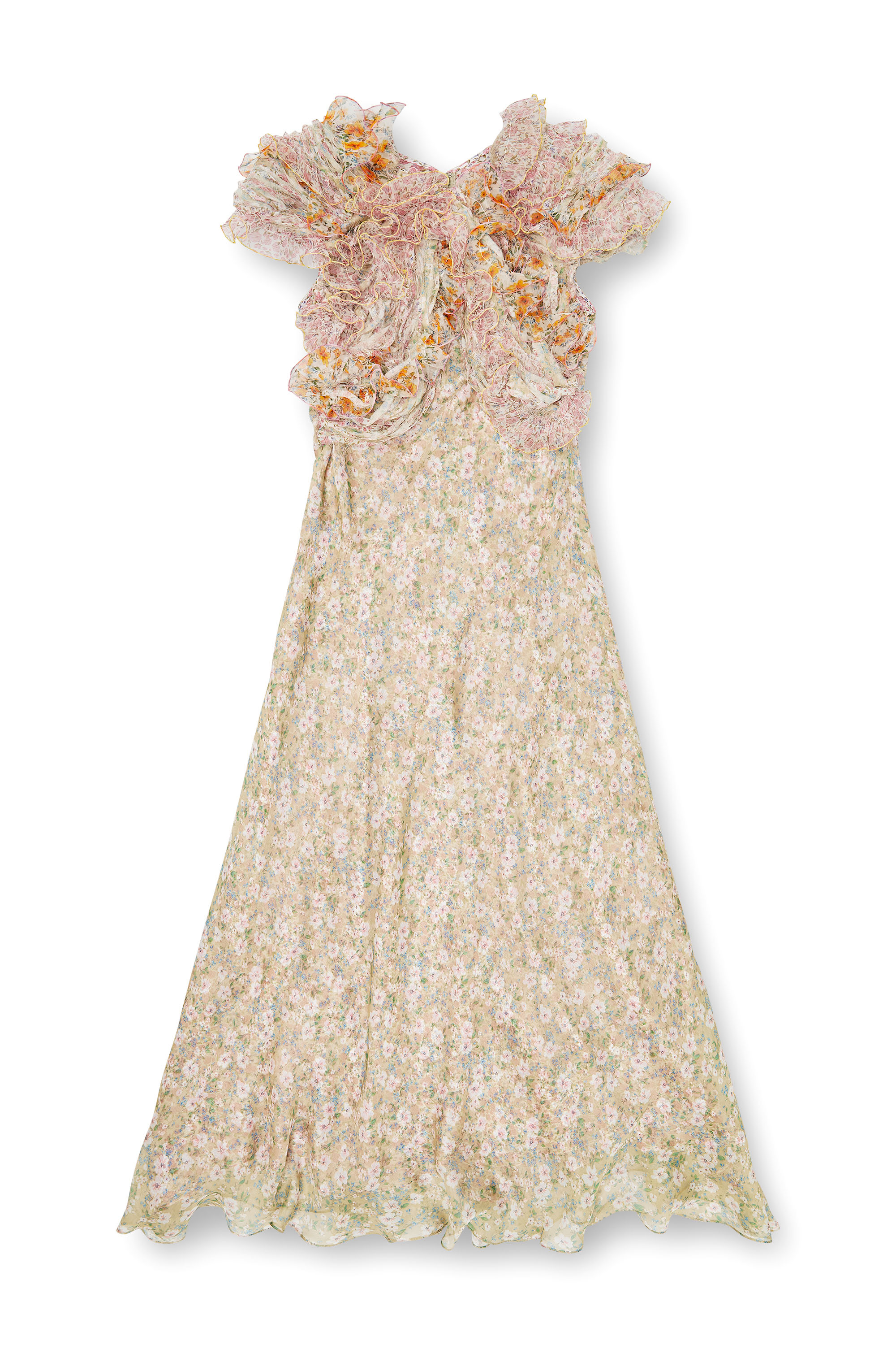 Diesel - D-FIBY, Woman's Silk dress with floral print in Multicolor - 1