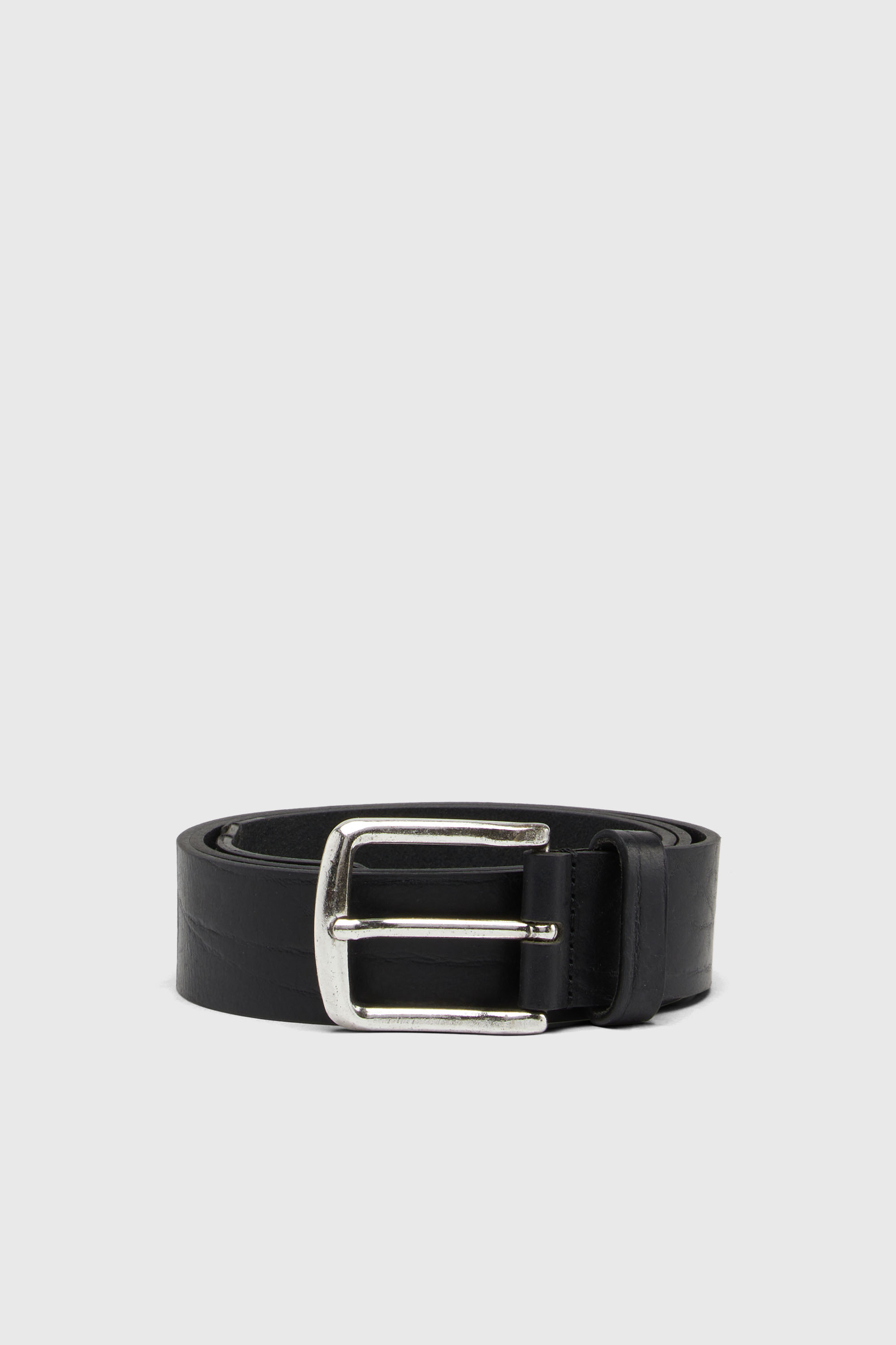 Diesel - B-LINE, Man's 3.9cm treated leather belt with diesel logo in Black - 1