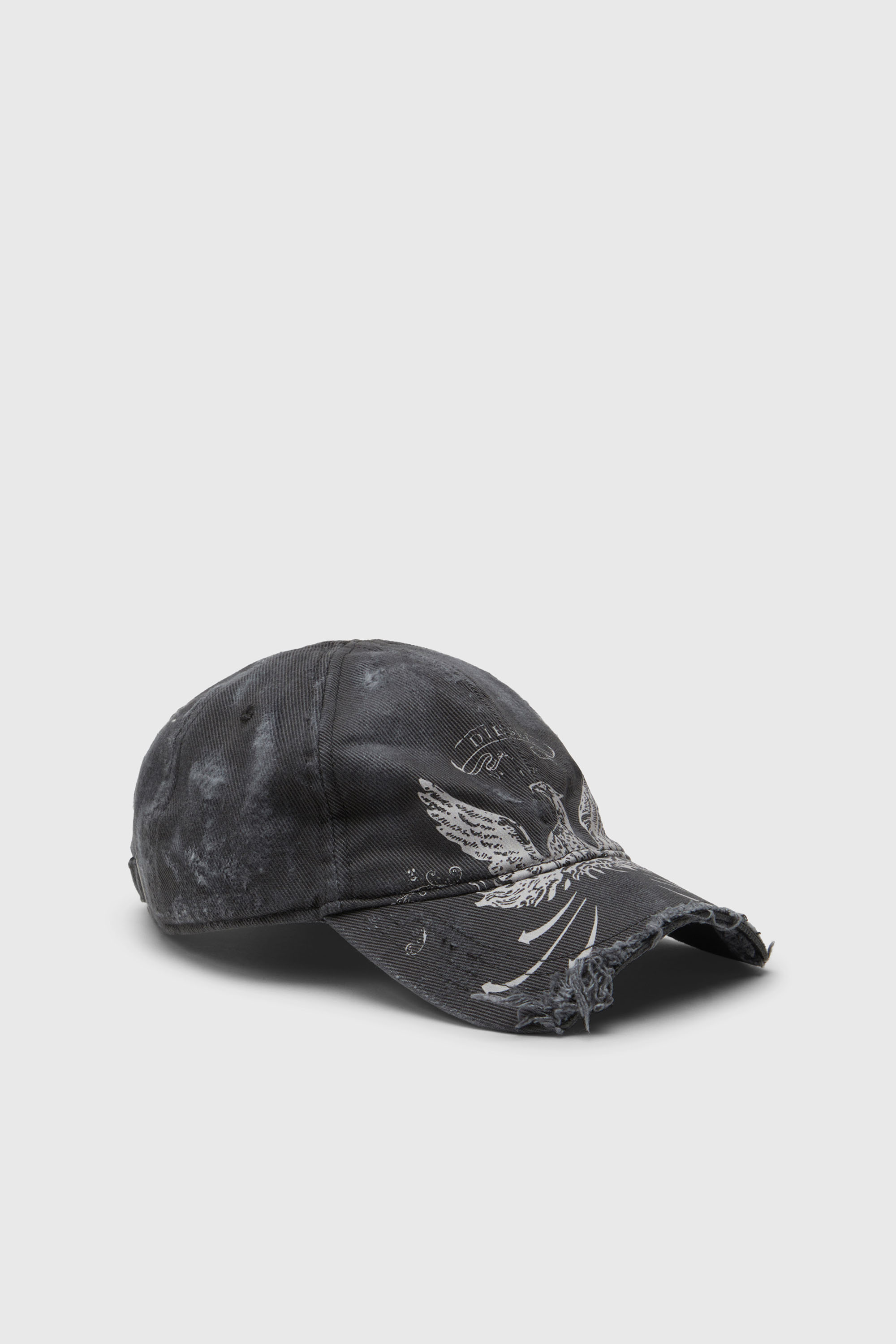 Distressed baseball cap with Phoenix print