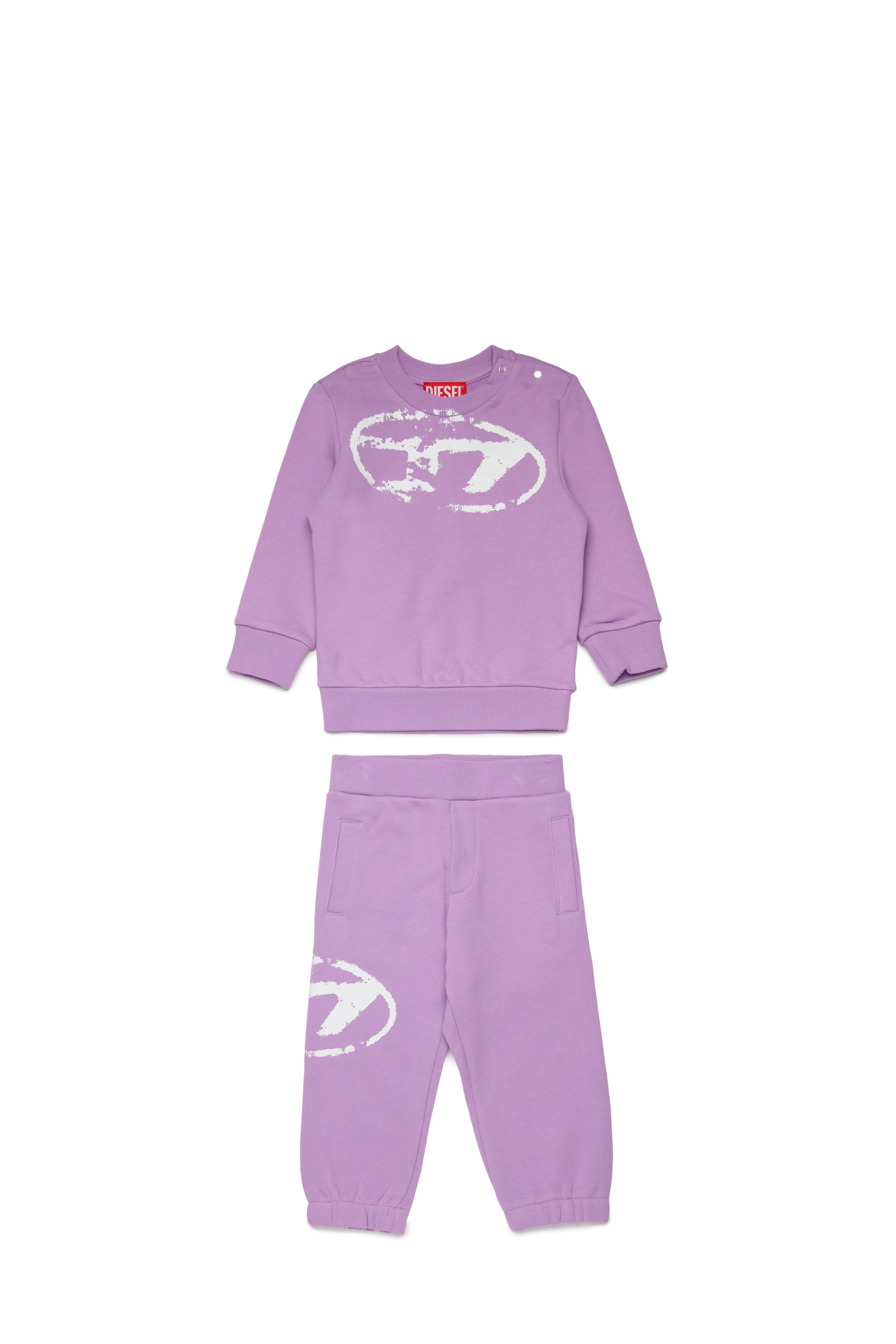 Diesel - SBOXTN5BLONGB-SET, Unisex's Baby clothes set with distressed Oval D in Violet - 1