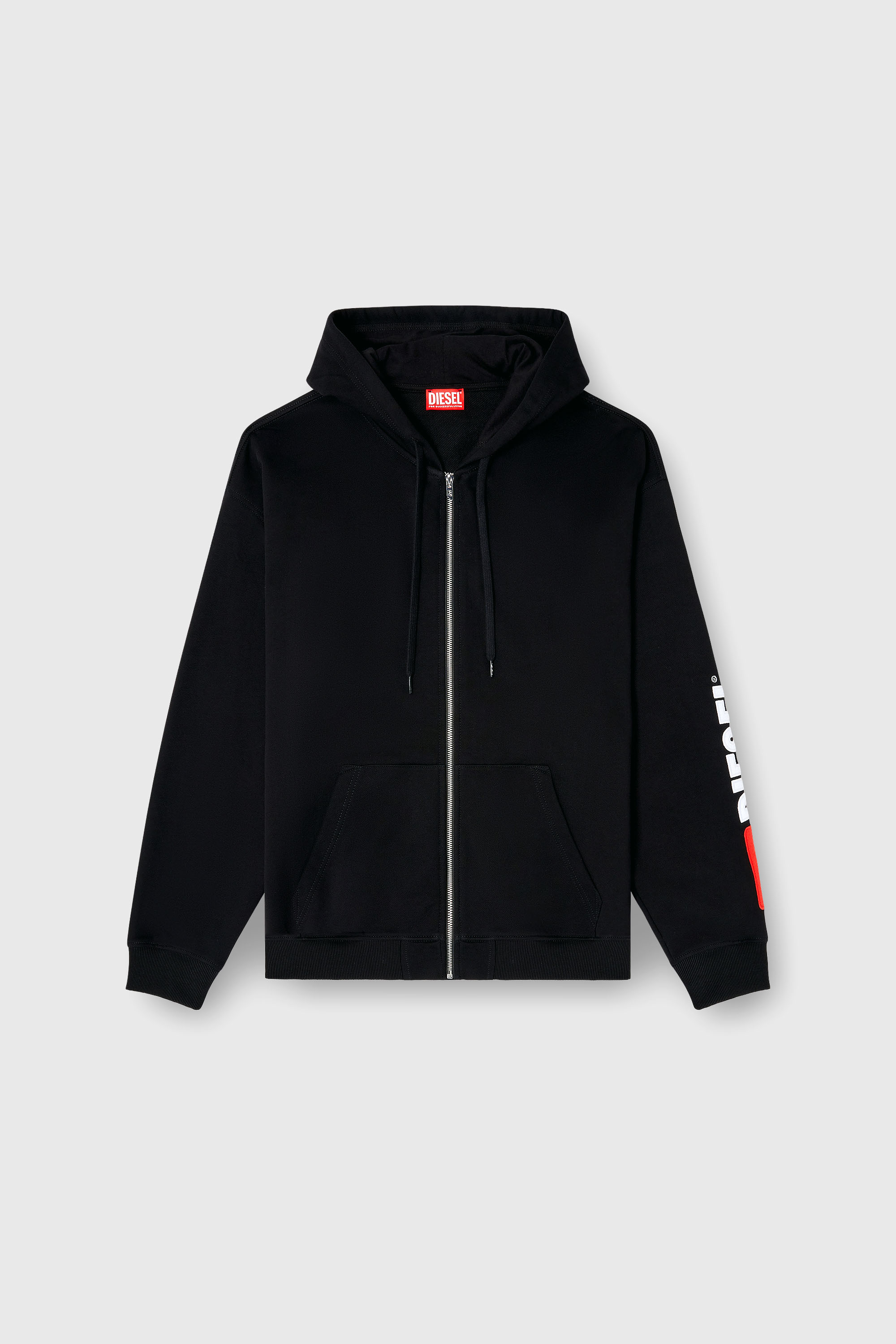Diesel - S-BOXT-ZIP-HOOD-DIV, Man's Hoodie with logo patch embroidery in Black - 2