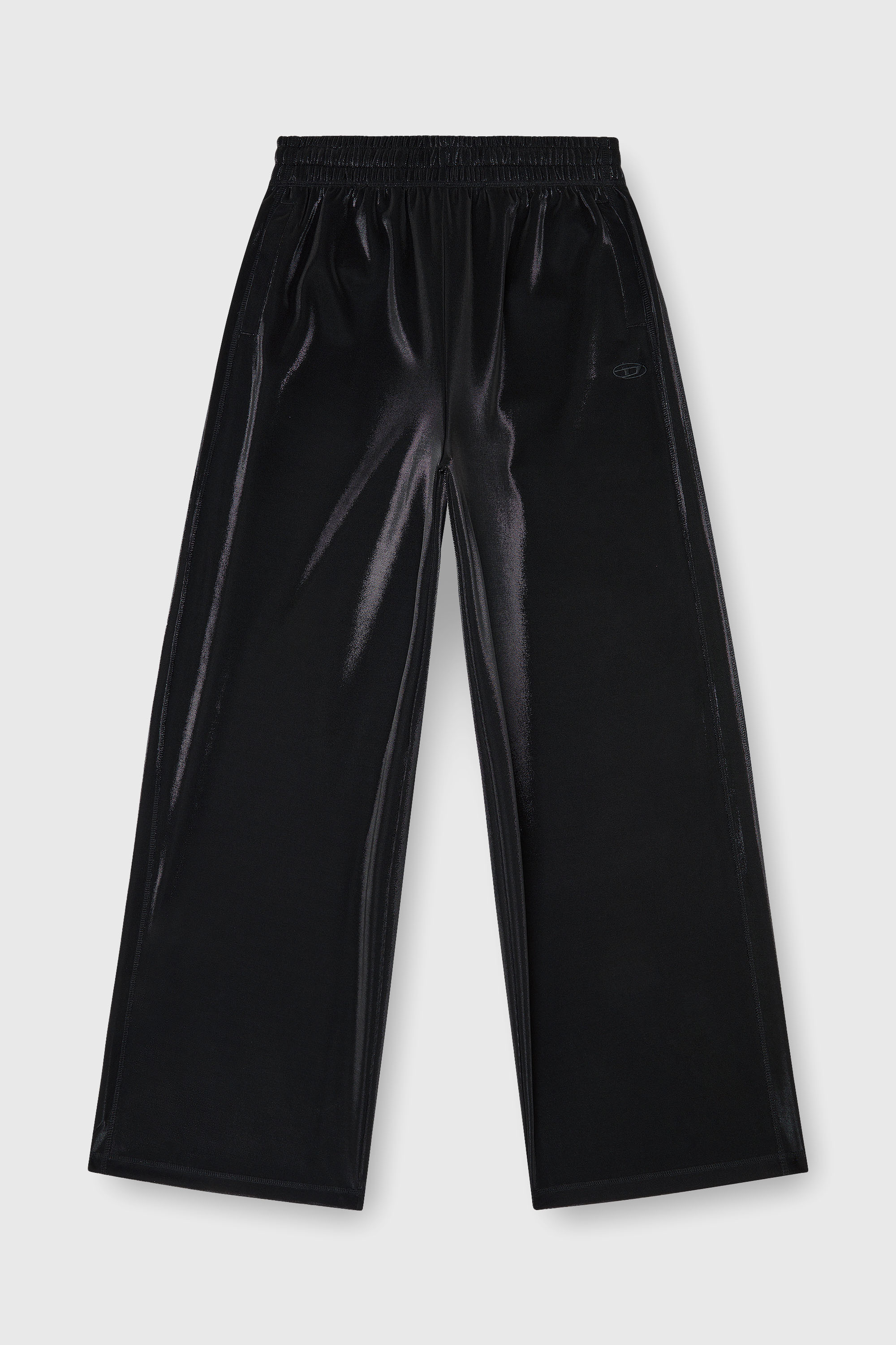 Diesel - P-ROSY, Woman's Sweatpants in shiny piquet fabric in Black - 2
