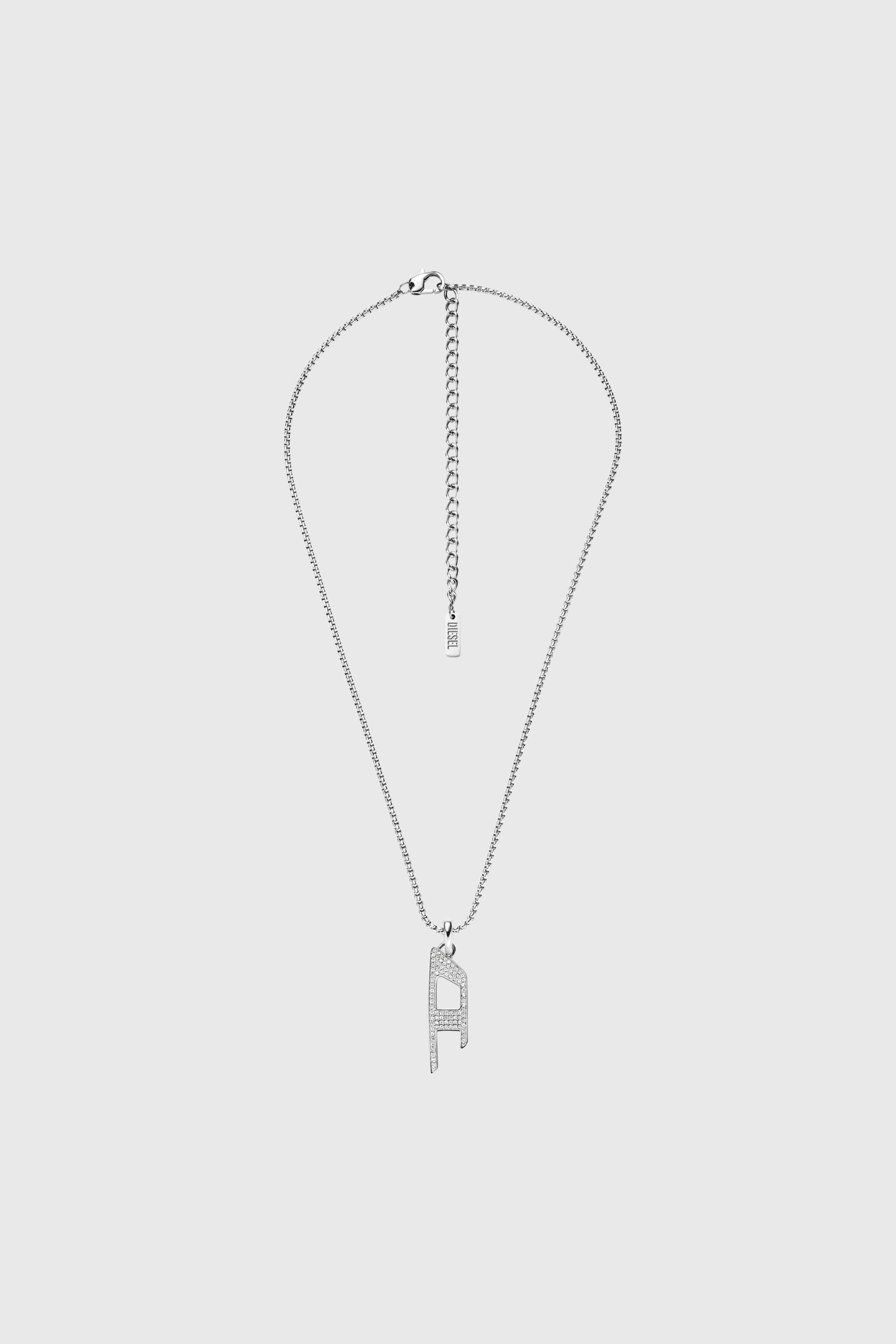 Diesel - DX1624040 JEWELLERY, Unisex's Stainless steel glitz pendant necklace in Silver - 1