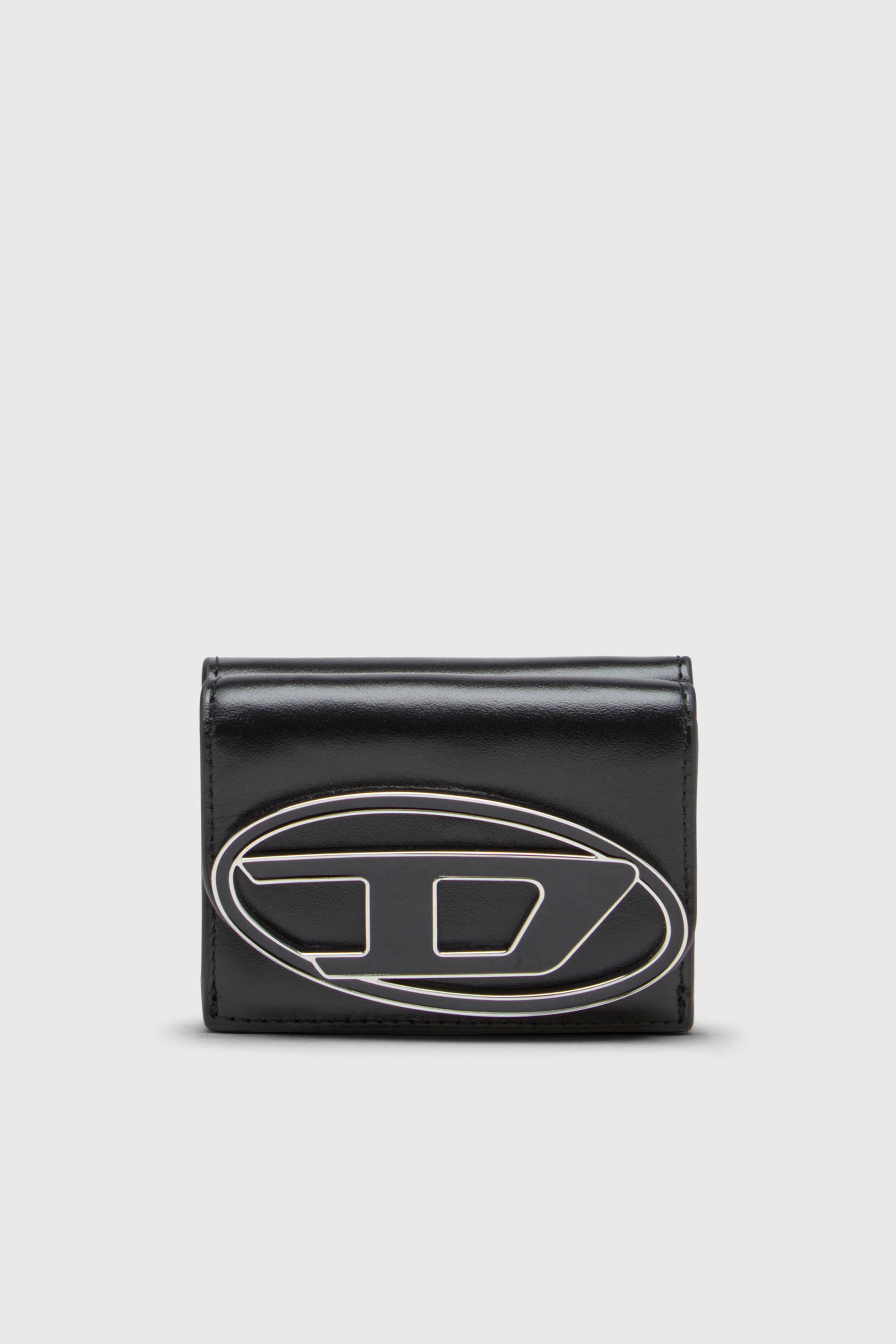 Diesel - 1DR TRI FOLD COIN XS II, Woman's Tri-fold wallet in leather in Black - 1