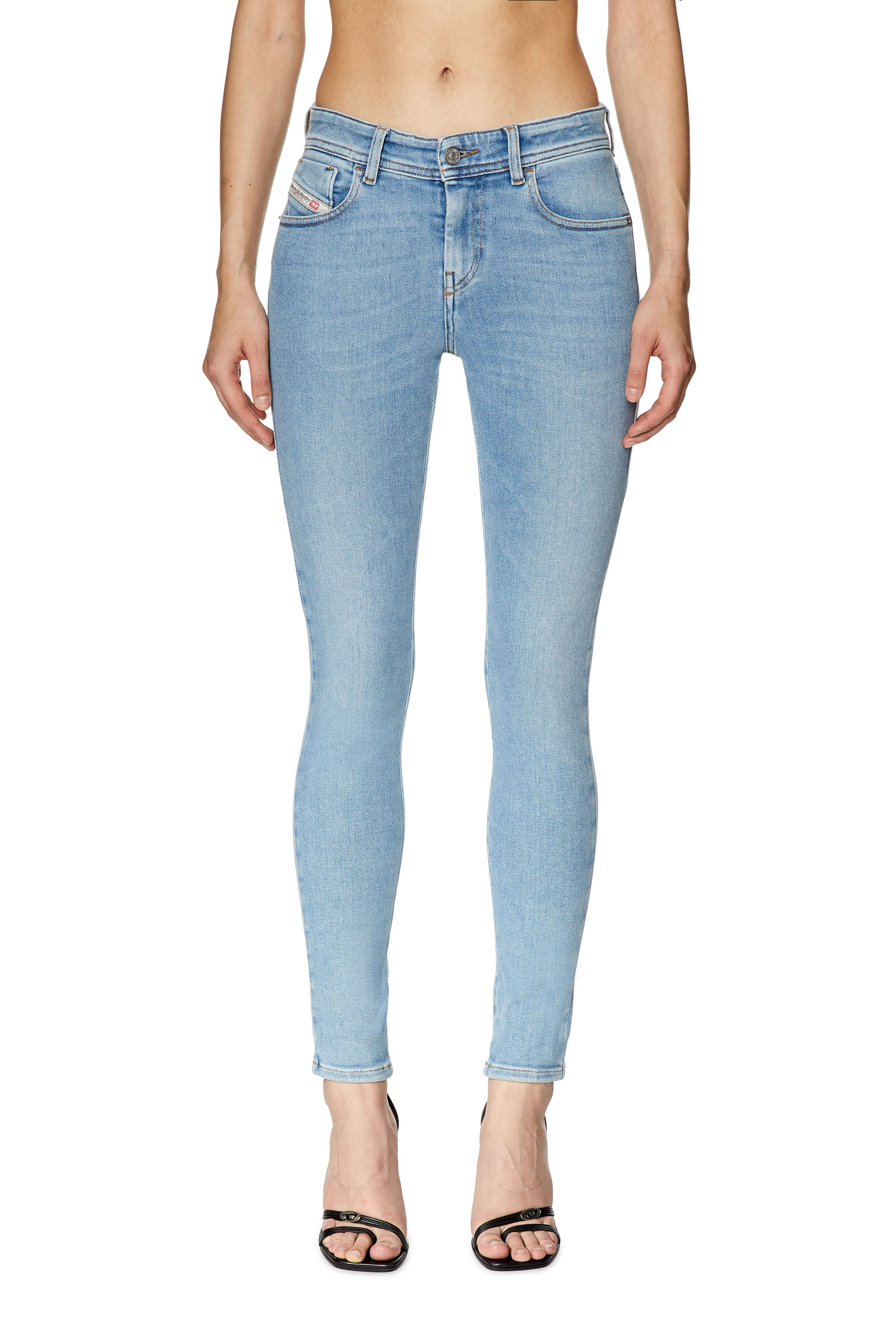 Diesel - 2017 Slandy 09F87 Super skinny Jeans, Light Blue - Image 1