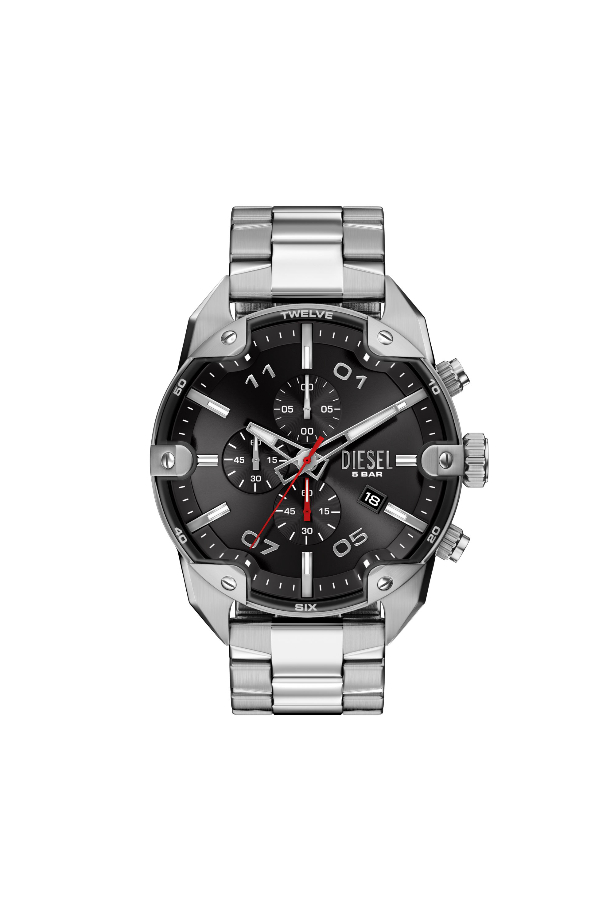 Diesel - DZ4709 WATCH, Man's Spiked Stainless Steel Watch in Silver - 1