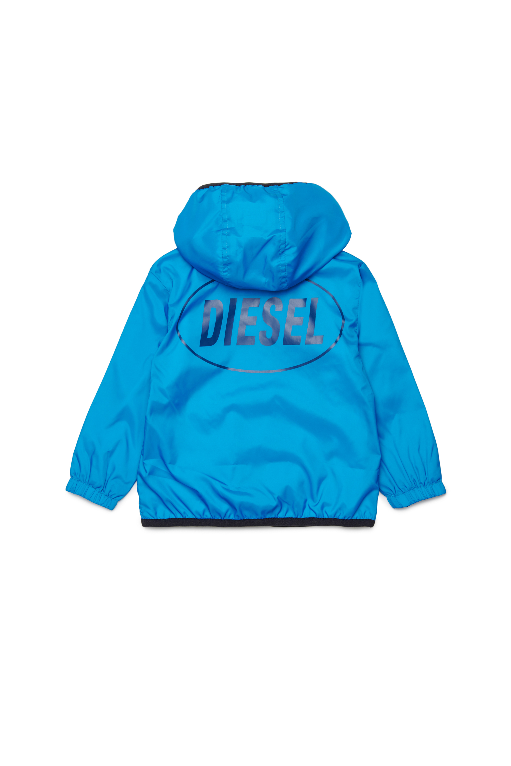 Diesel - JFLOGGYB, Unisex's Light jacket with hood and logo print in Blue - 2