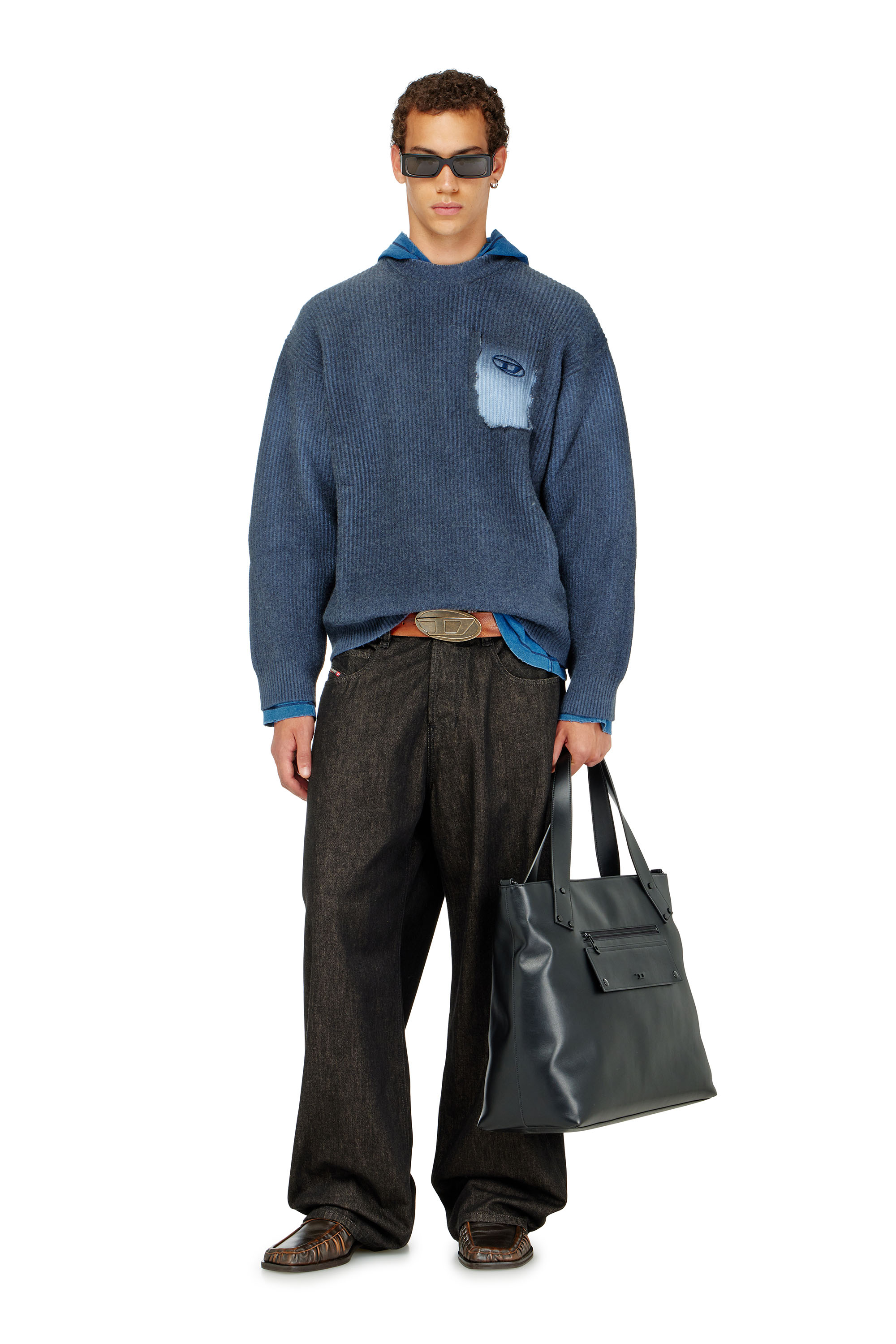 Diesel - K-PICKLER, Man's Wool-blend jumper with mock pocket in null - 1