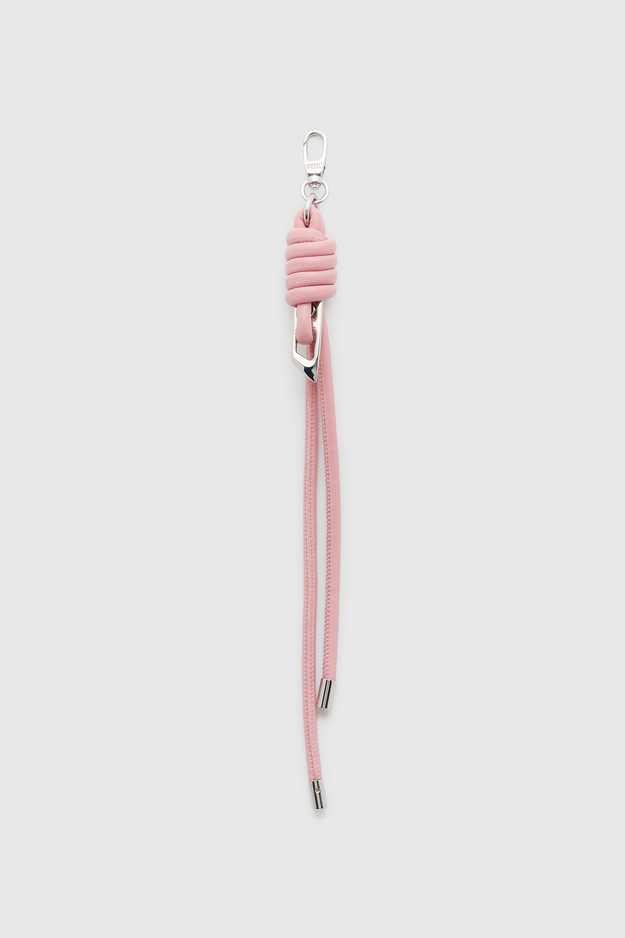 Knotted-straps charm in metal and PU