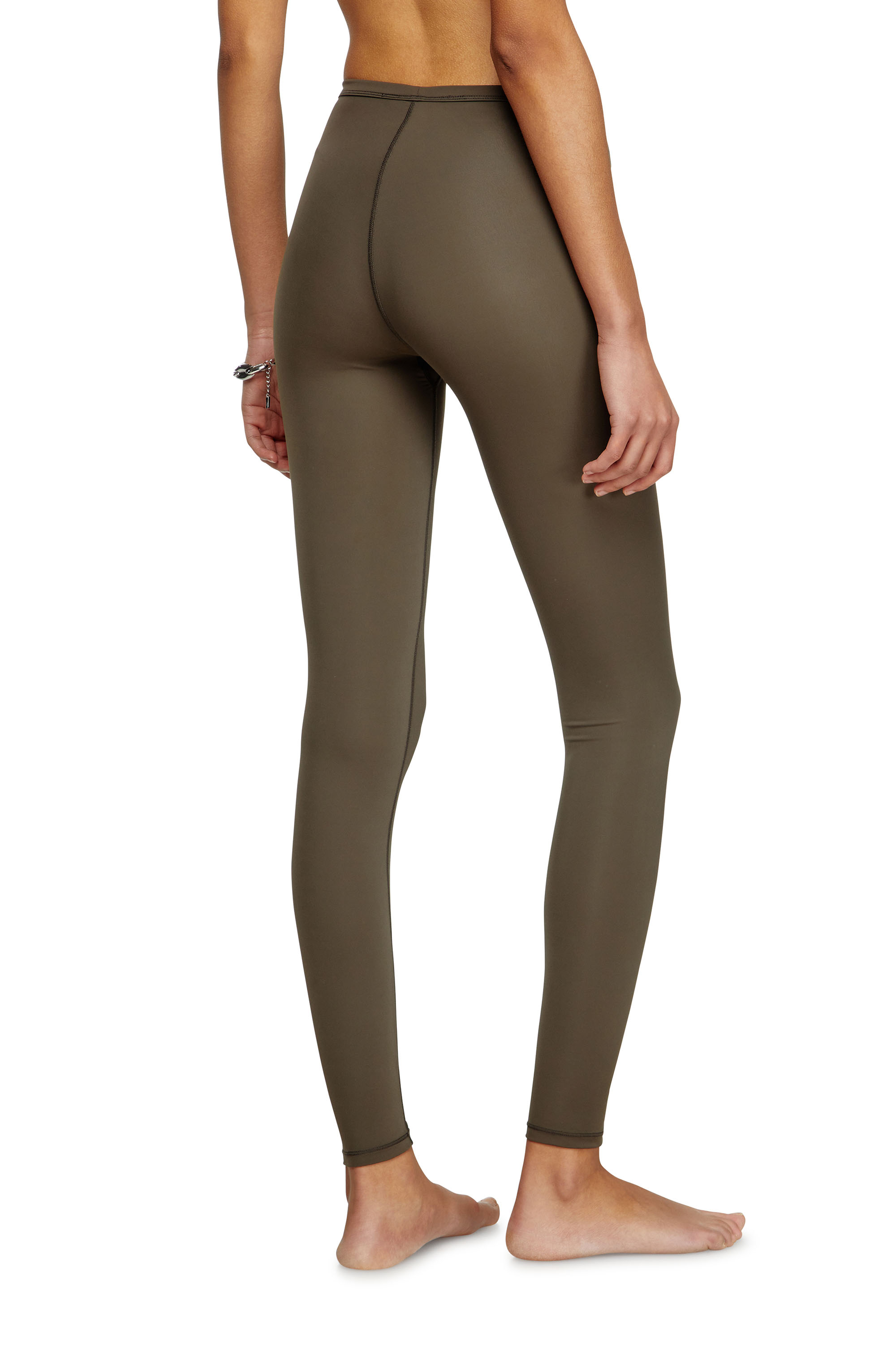 Diesel - MINA-UTLT, Woman's Stretch Nylon leggings in Brown - 4