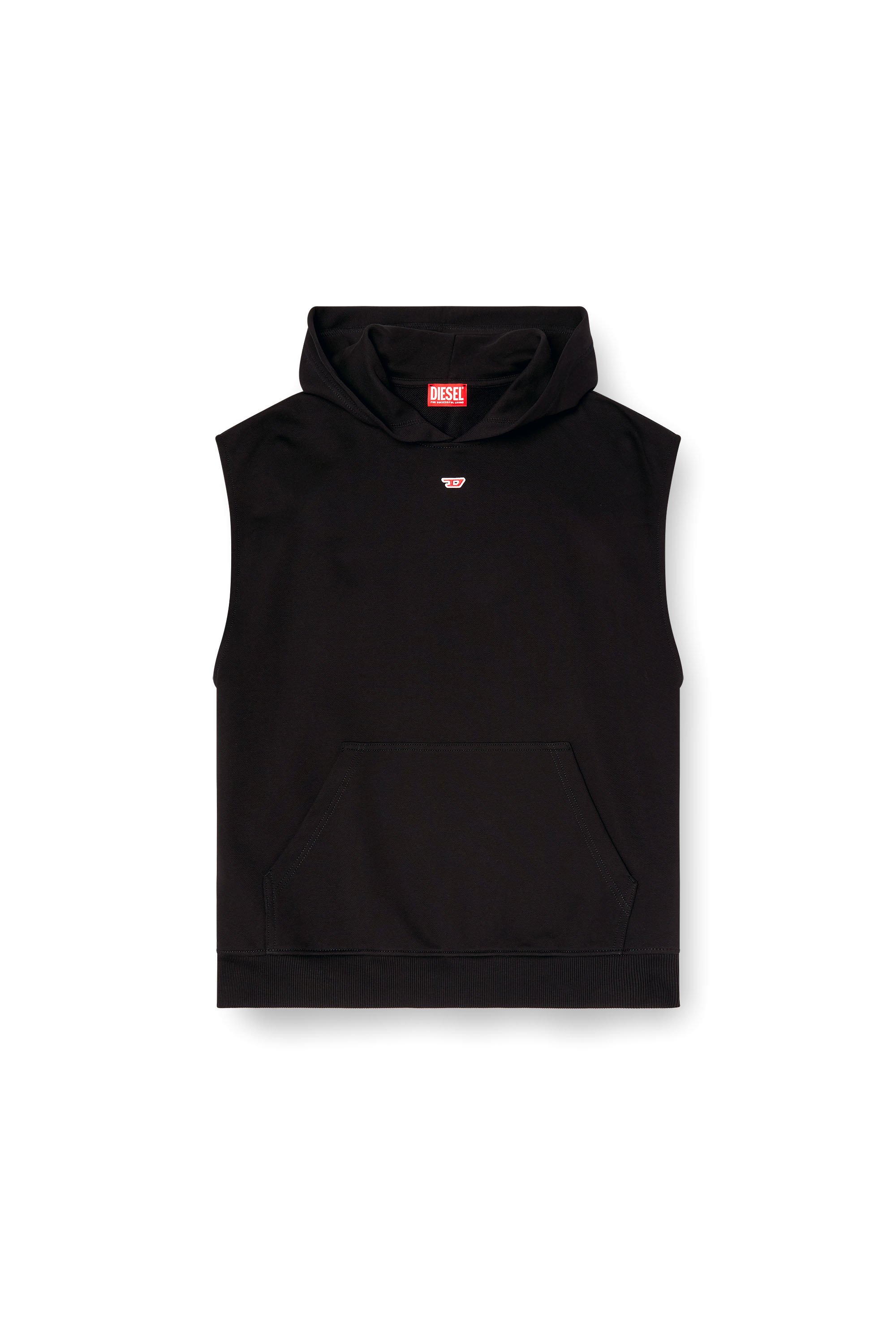 Diesel - S-BOXT-SL-D, Man's Sleeveless hoodie with D logo in Black - 3