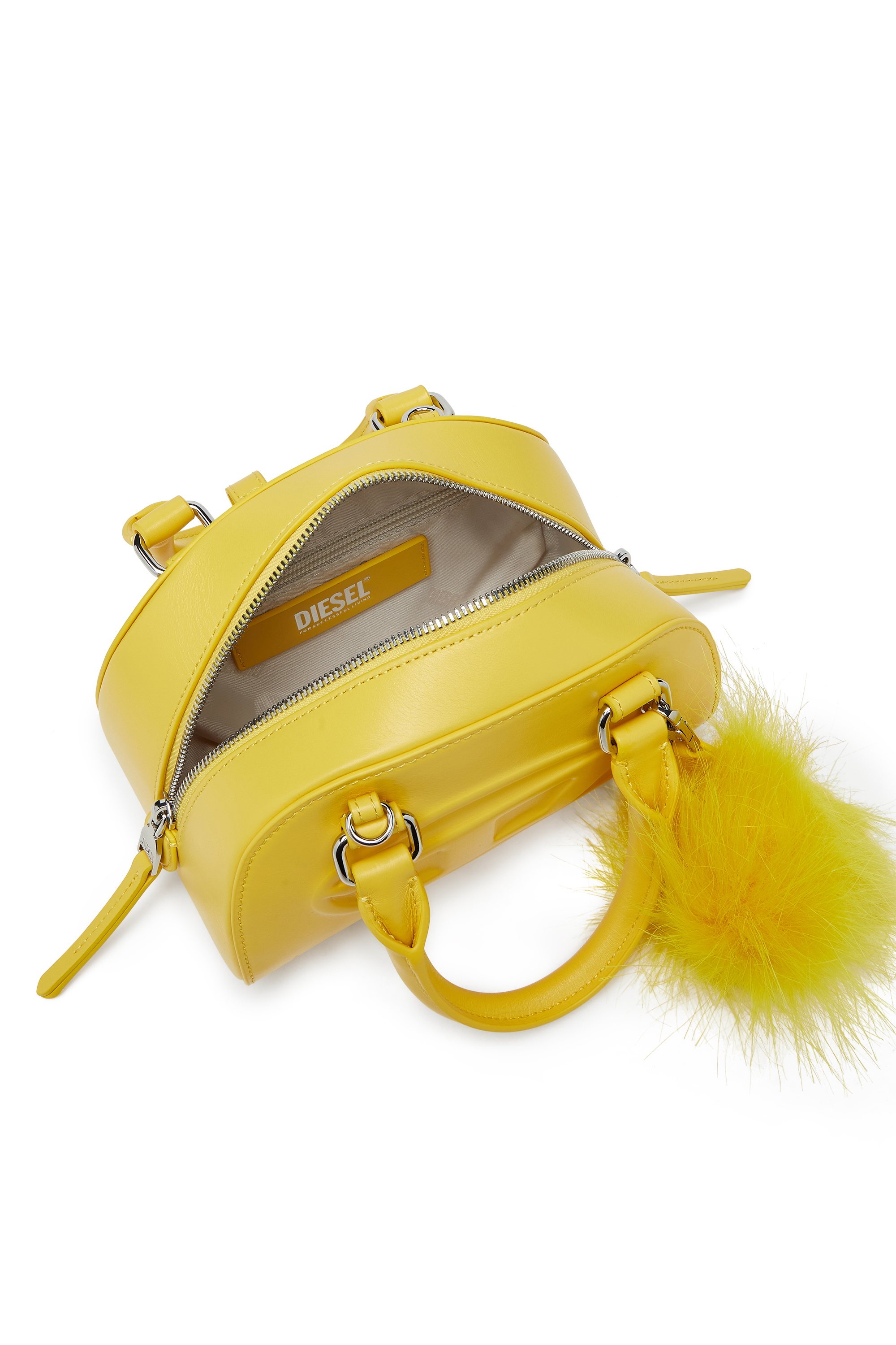 Diesel - 1DR DOME CROSSBODY, Woman's 1DR Dome-Mini bowling bag in nappa leather in Yellow - 4