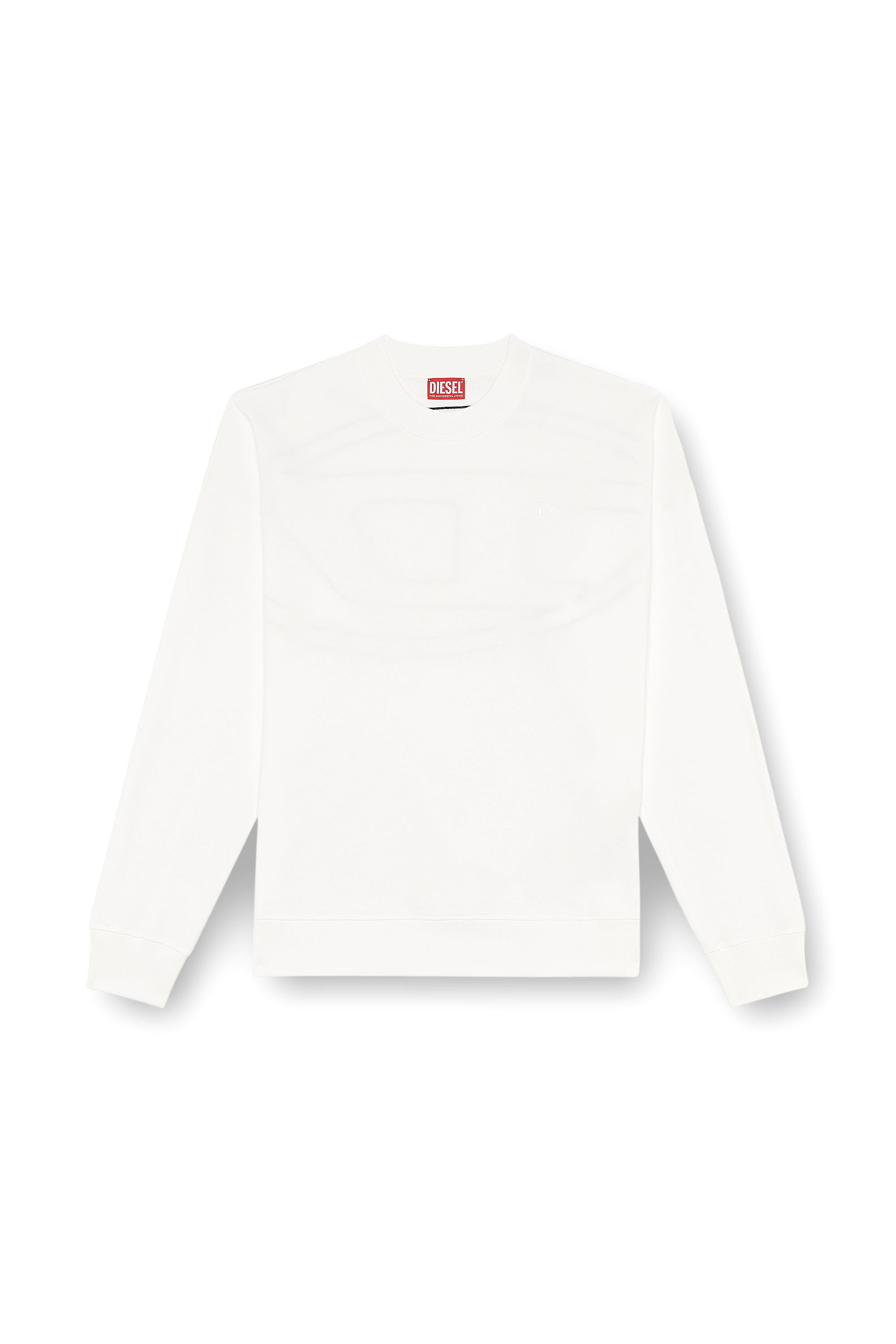 Diesel - S-ROB-MEGOVAL-D, Man Sweatshirt with logo embroidery in White - Image 3