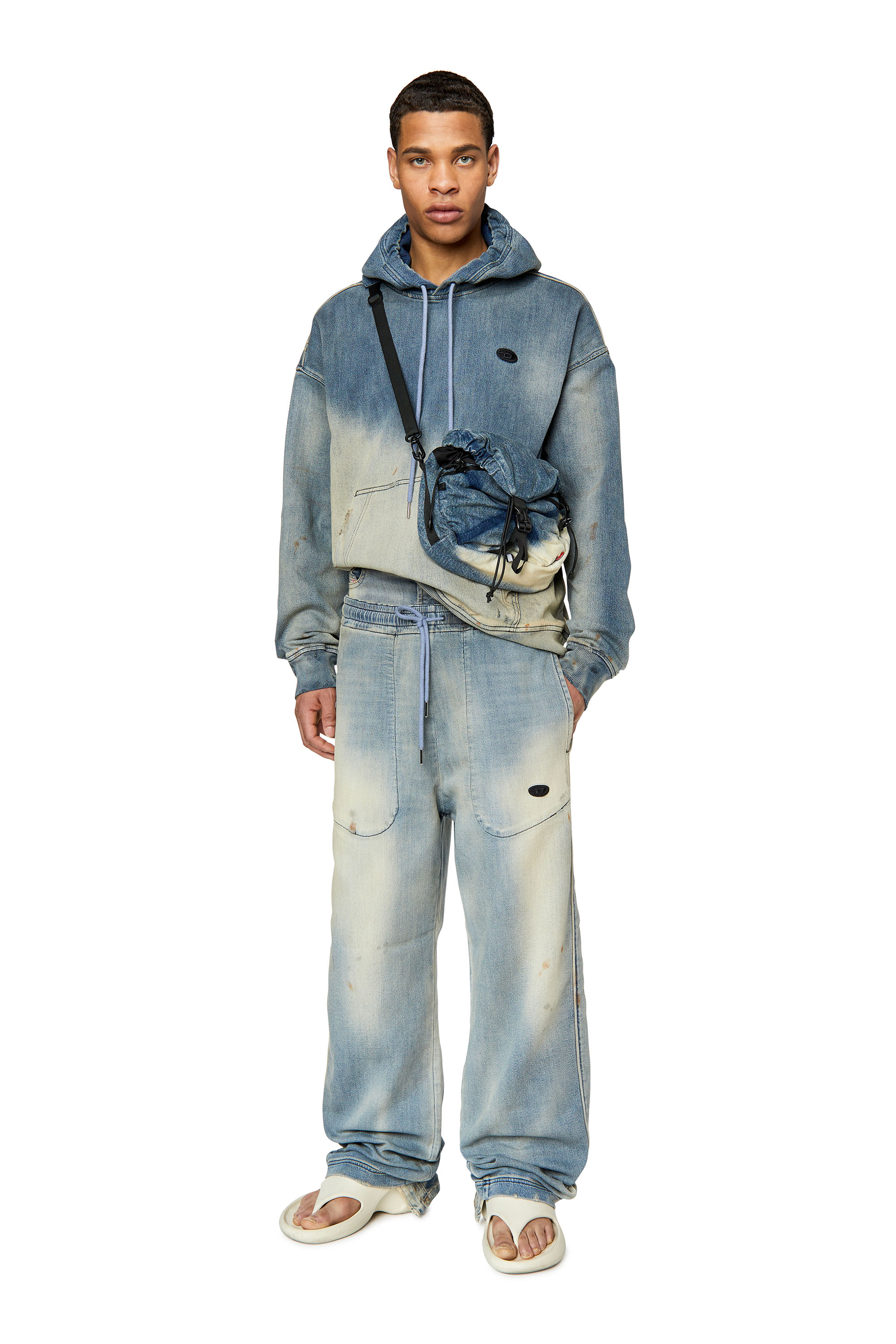 Diesel - D-Martians Track Denim 09G48 Straight, Light Blue - Image 5