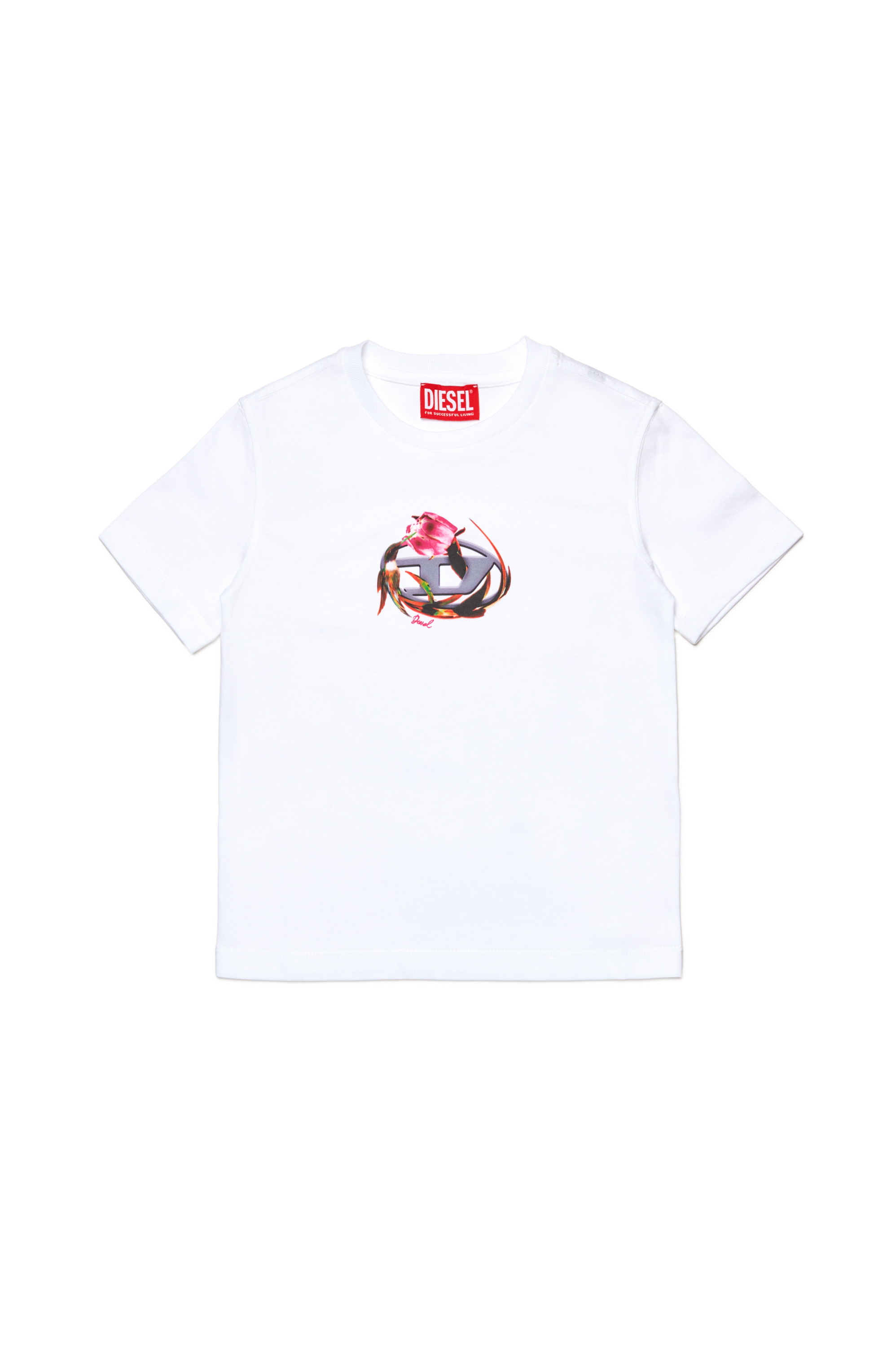 Diesel - TREGL5, Woman T-shirt with flower Oval D logo in White - Image 1