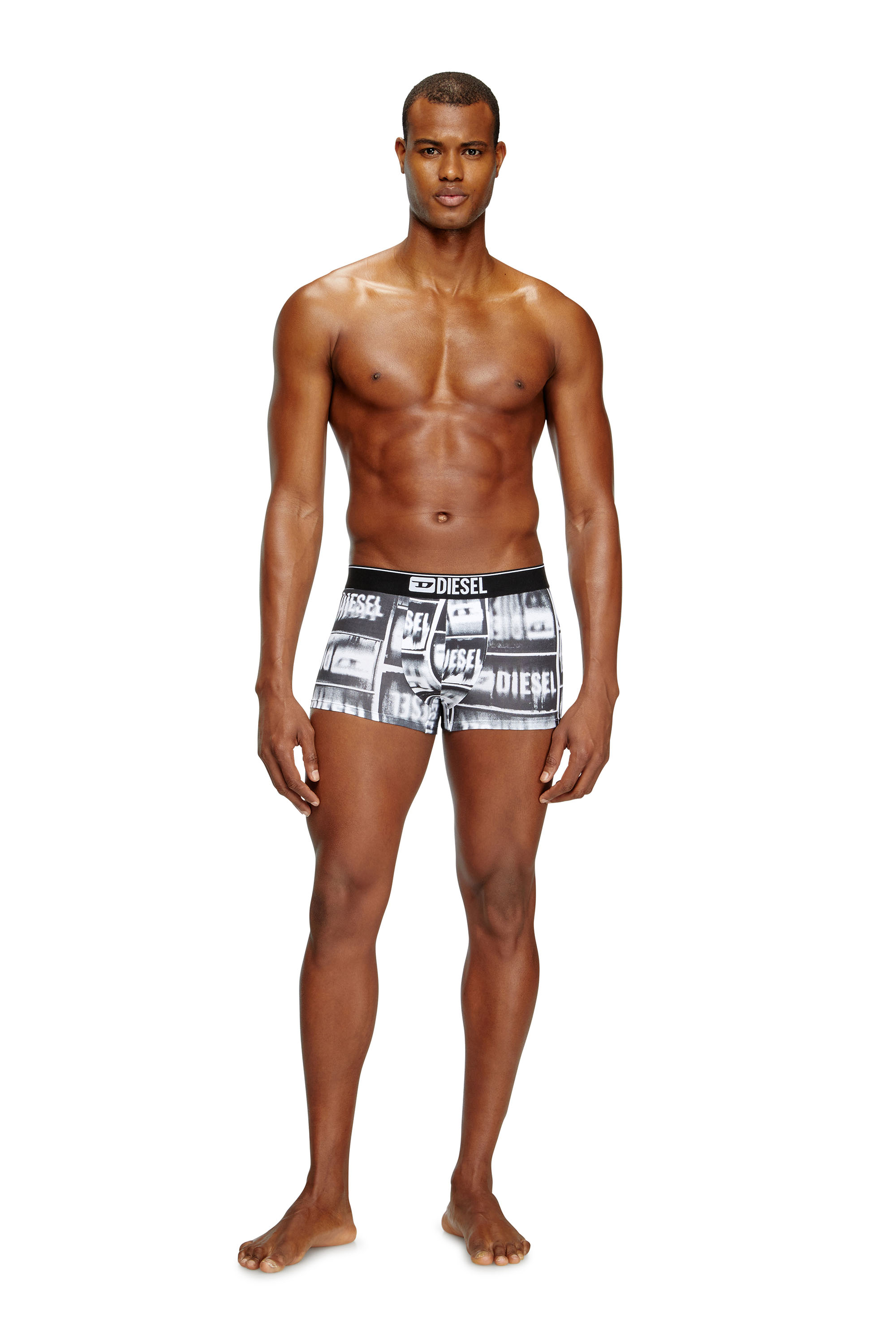 Diesel - DAMIEN-D-BOX-3PACK, Man's 3-pack boxer briefs in stretch cotton in White/Black - 2