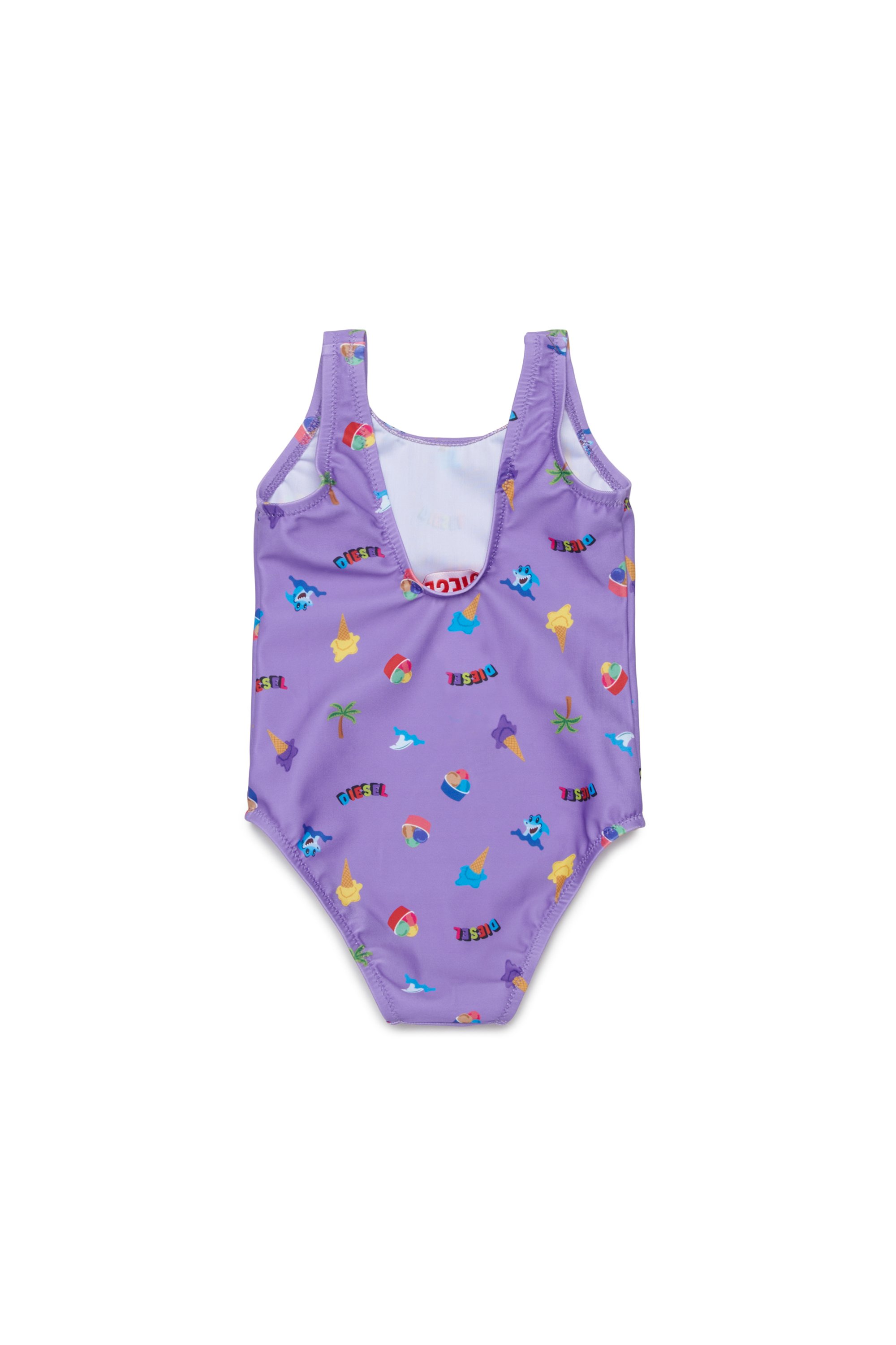 Diesel - MIPLIB, Woman's Swimsuit with all-over ice-cream print in Violet - 2
