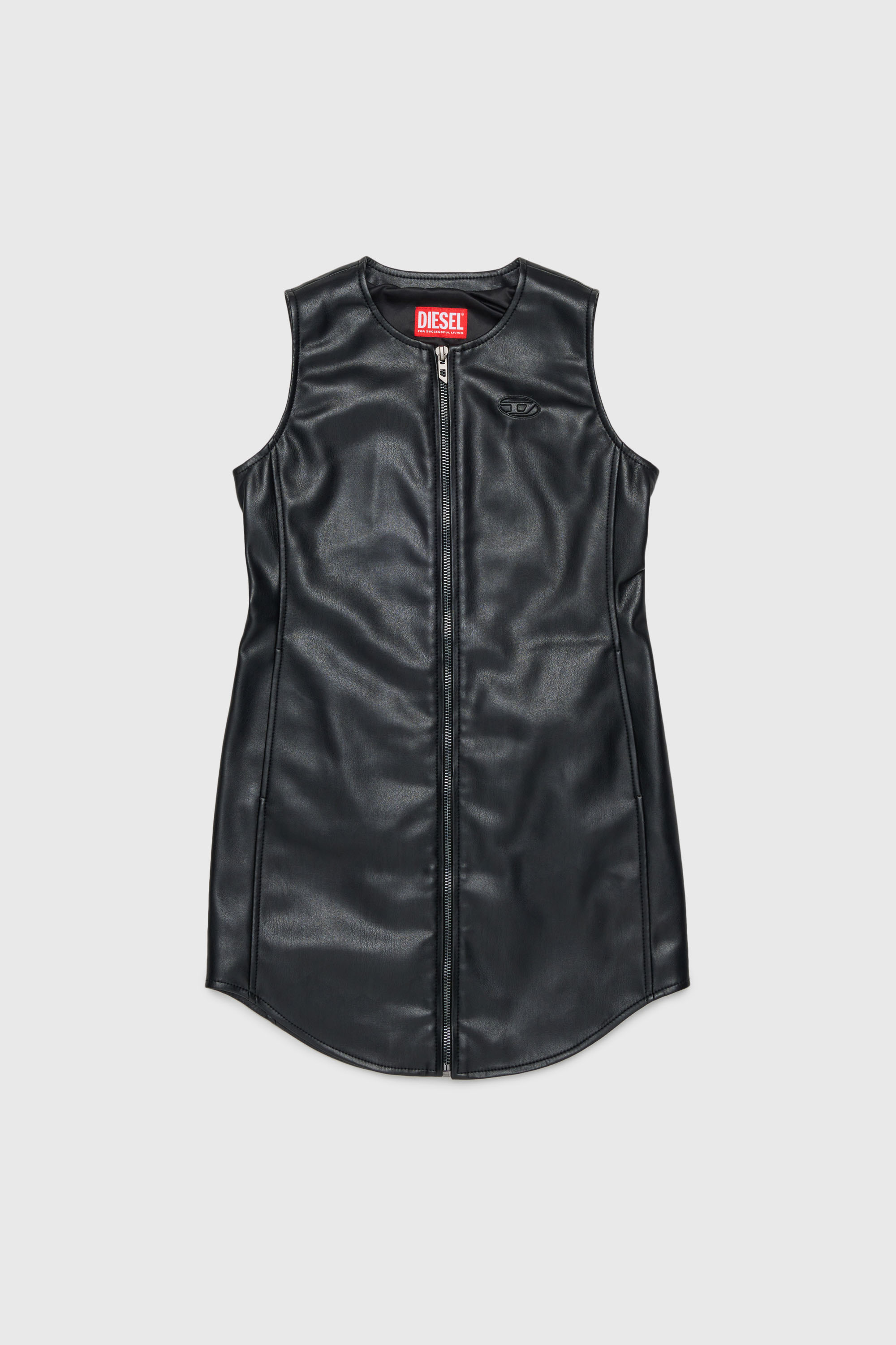 Zip-through sleeveless shirt dress