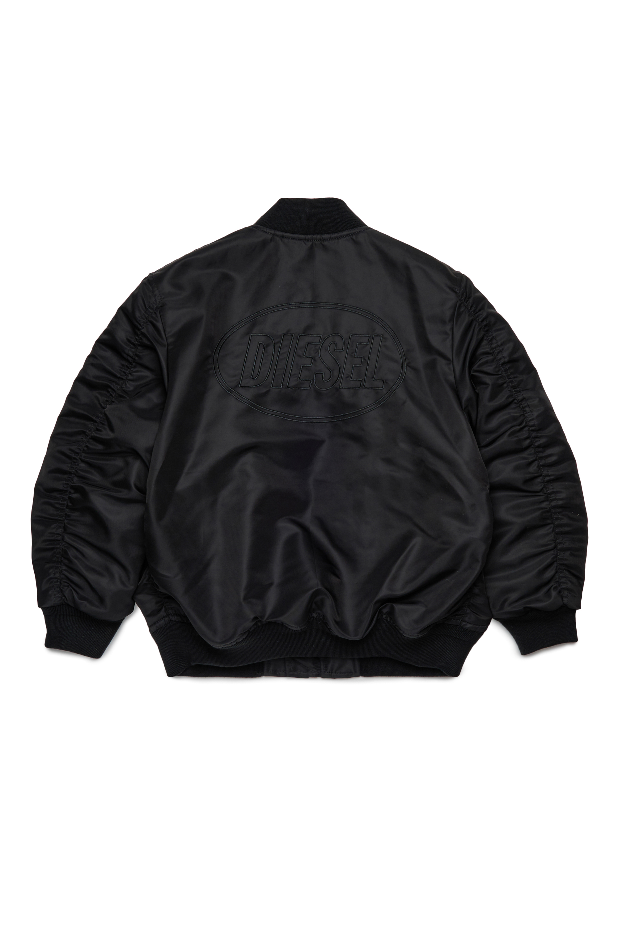 Diesel - JHELD, Man's Nylon bomber jacket with embroidered logo in Black - 2