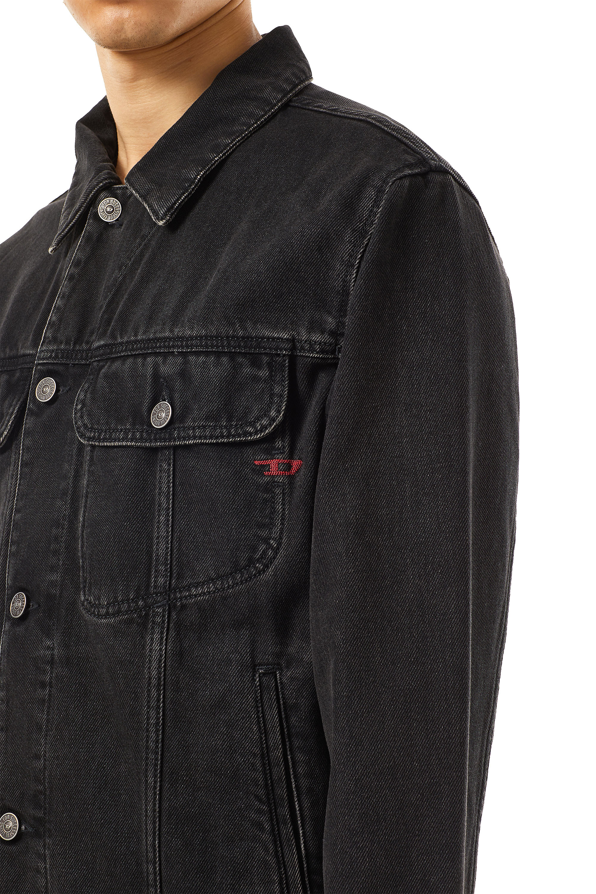 Diesel - D-BARCY TRUCKER JACKET, Black/Dark grey - Image 5