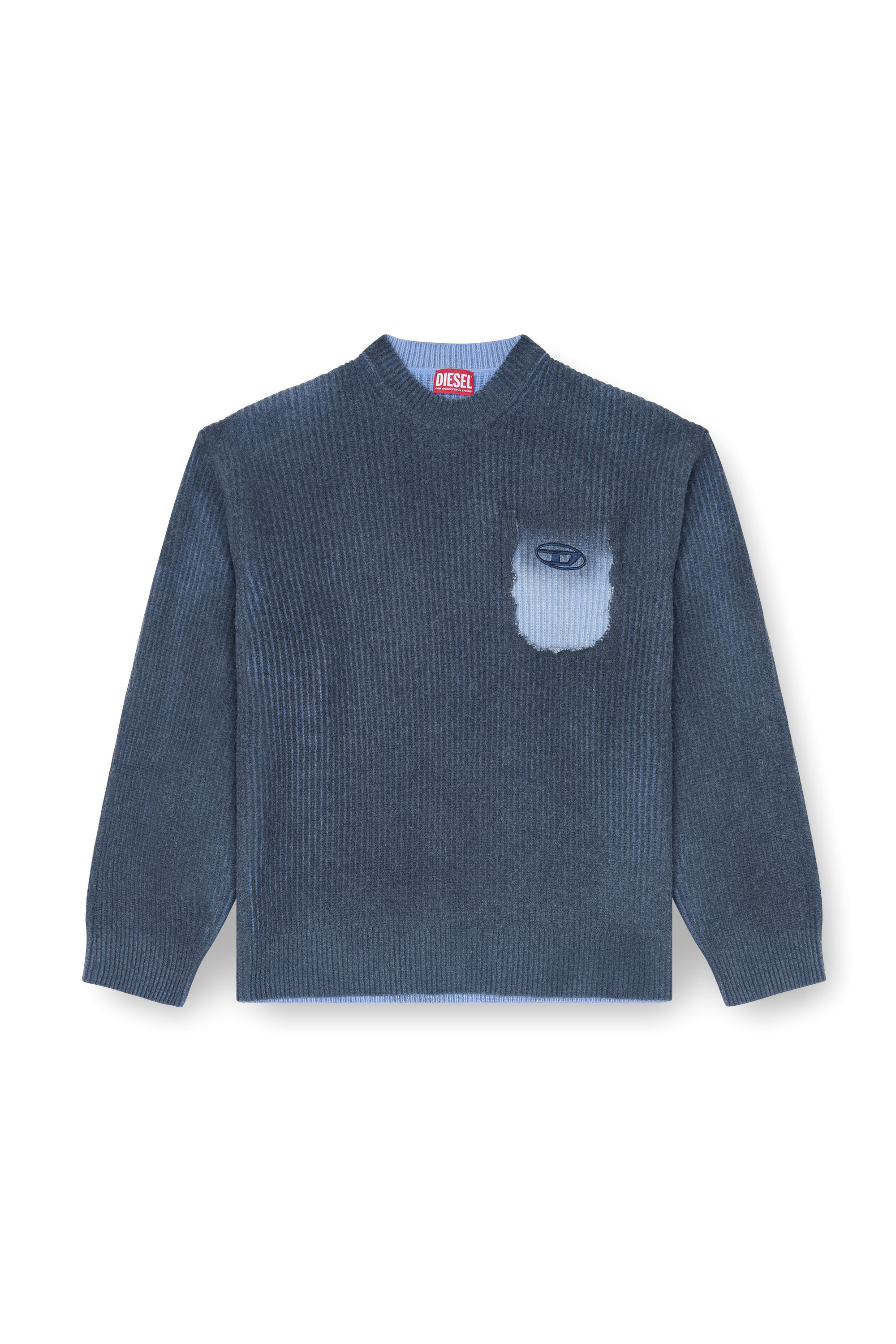 Diesel - K-PICKLER, Man's Wool-blend jumper with mock pocket in null - 3