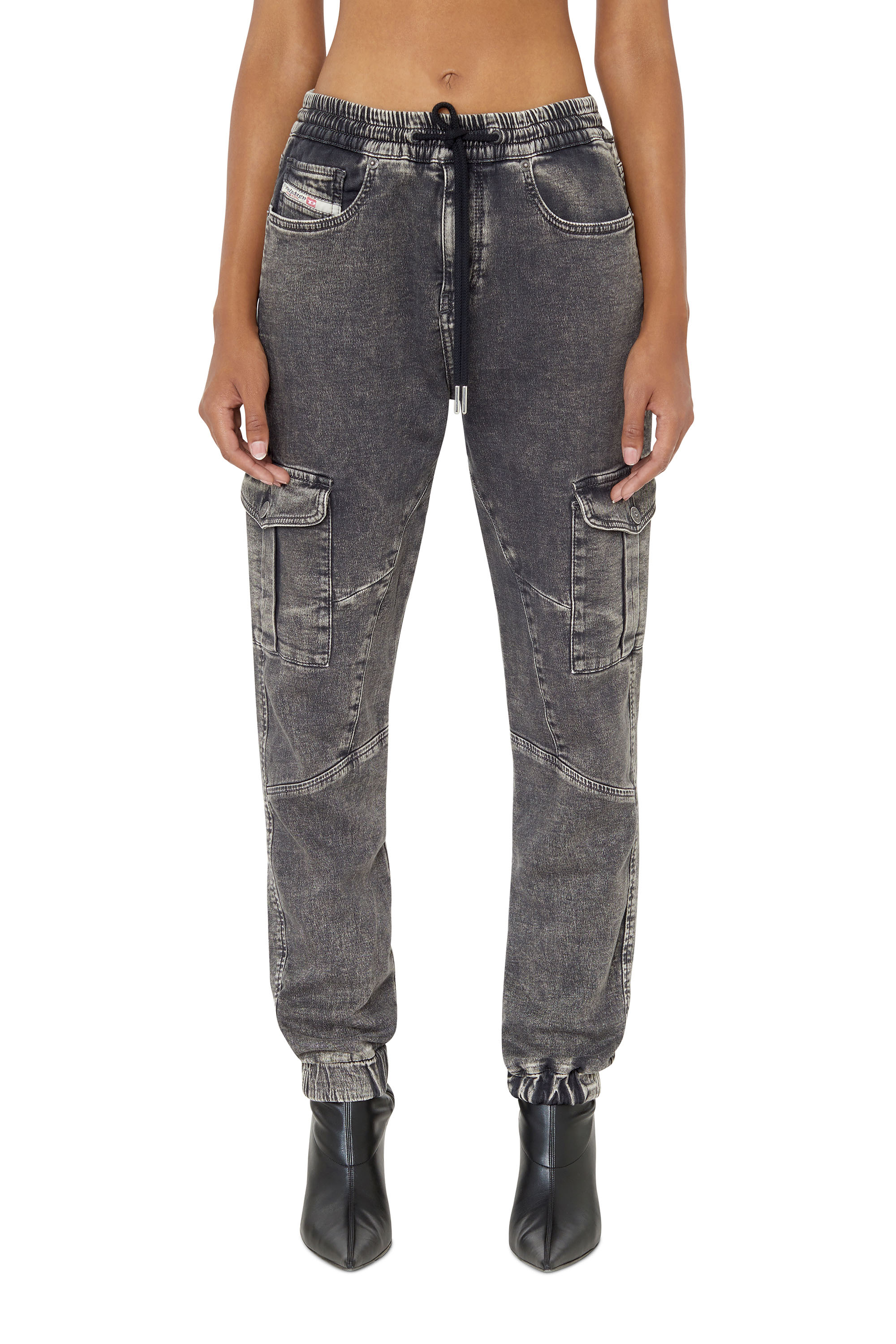 Diesel - D-Ursy Track Denim 069ZF Slim, Black/Dark grey - Image 1