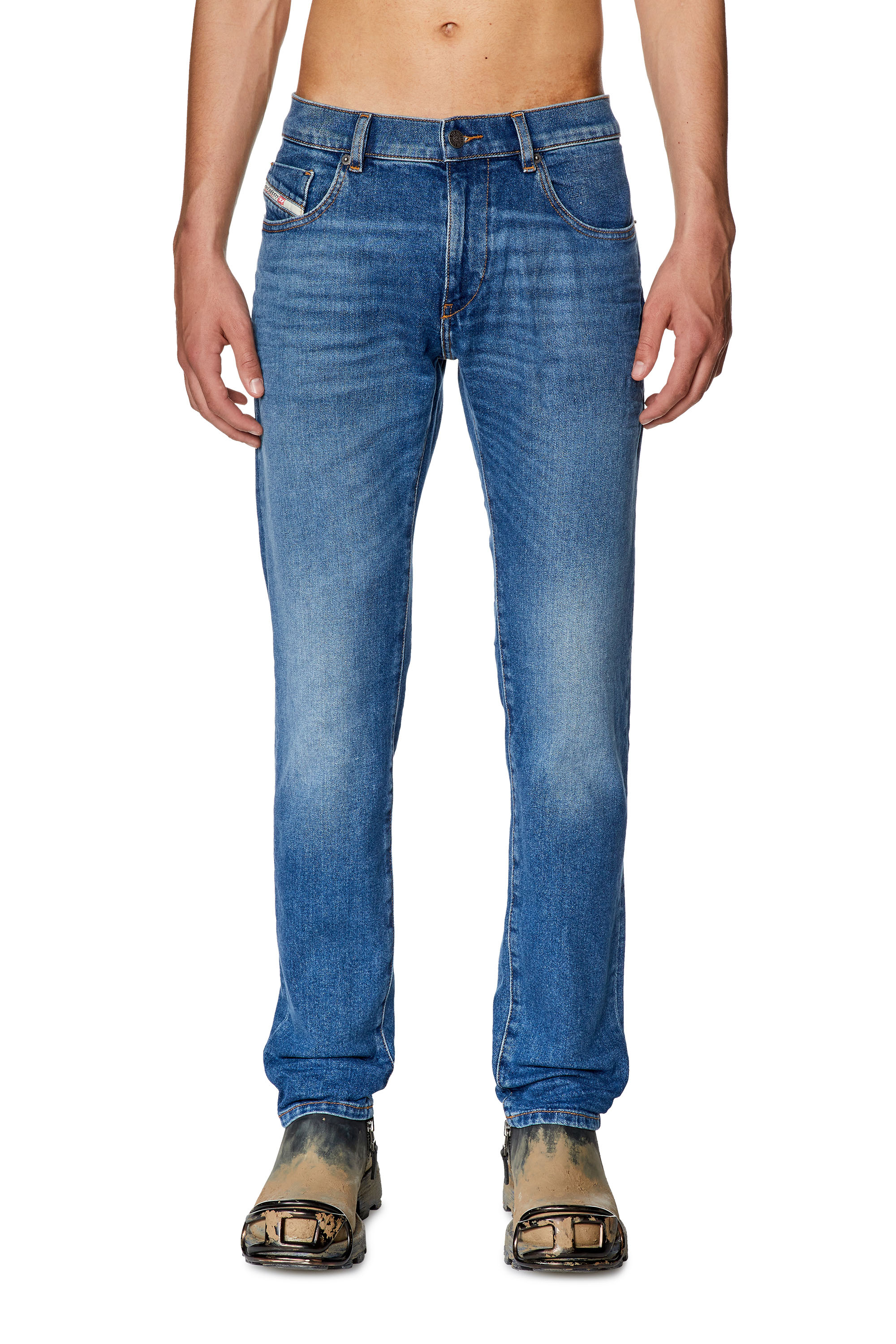 Diesel - 2019 D-Strukt 0ENAT Slim Jeans, Medium blue - Image 1