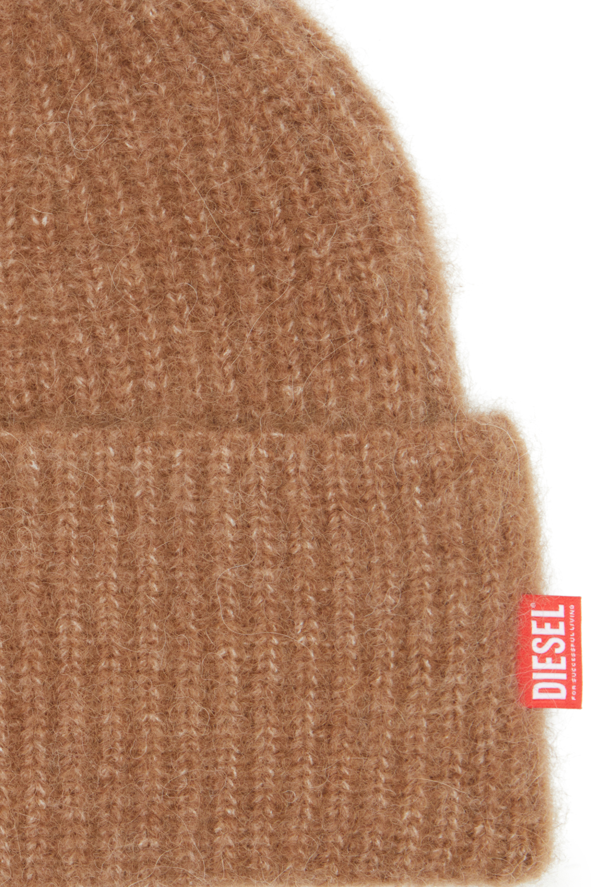Diesel - K-LOLLO-HAT, Unisex's Ribbed alpaca beanie in Brown - 3