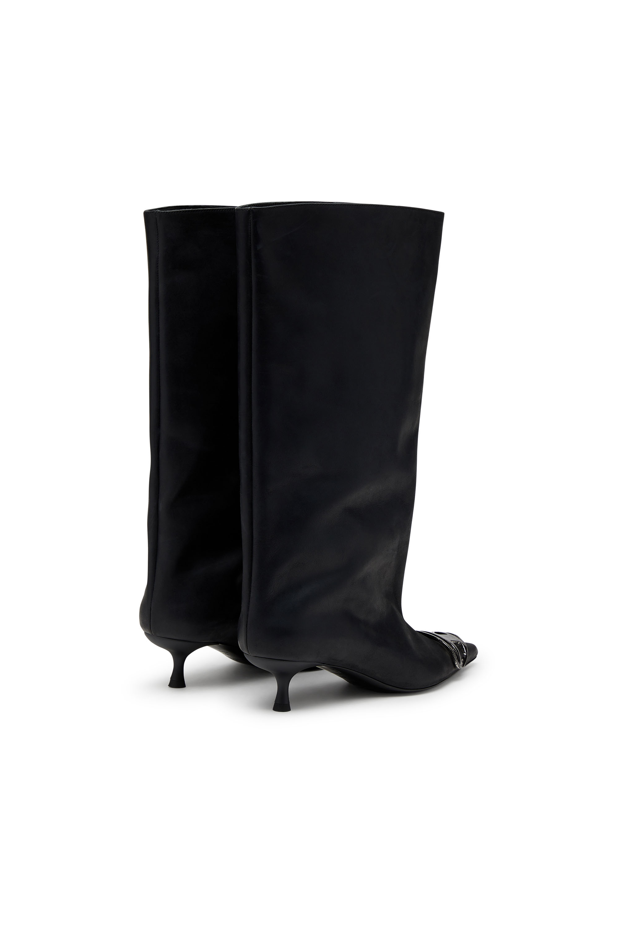 Diesel - D-VENUS 40 KB TUBE, Woman's D-Venus-Knee-high boots in oiled leather in Black - 4