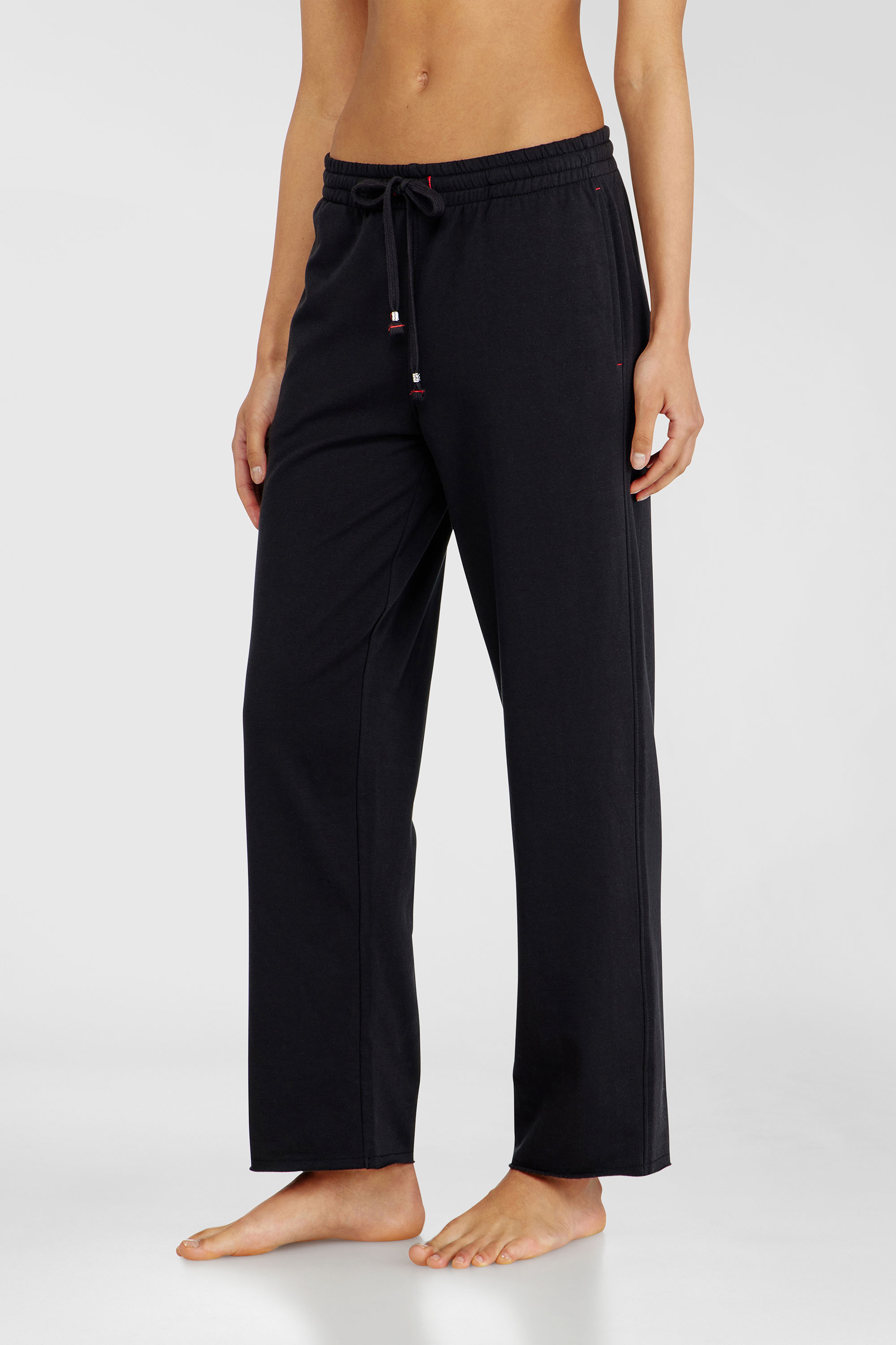 Diesel - INDRA-D-CORE, Woman's Peached sweatpants with raw hems in Black - 1