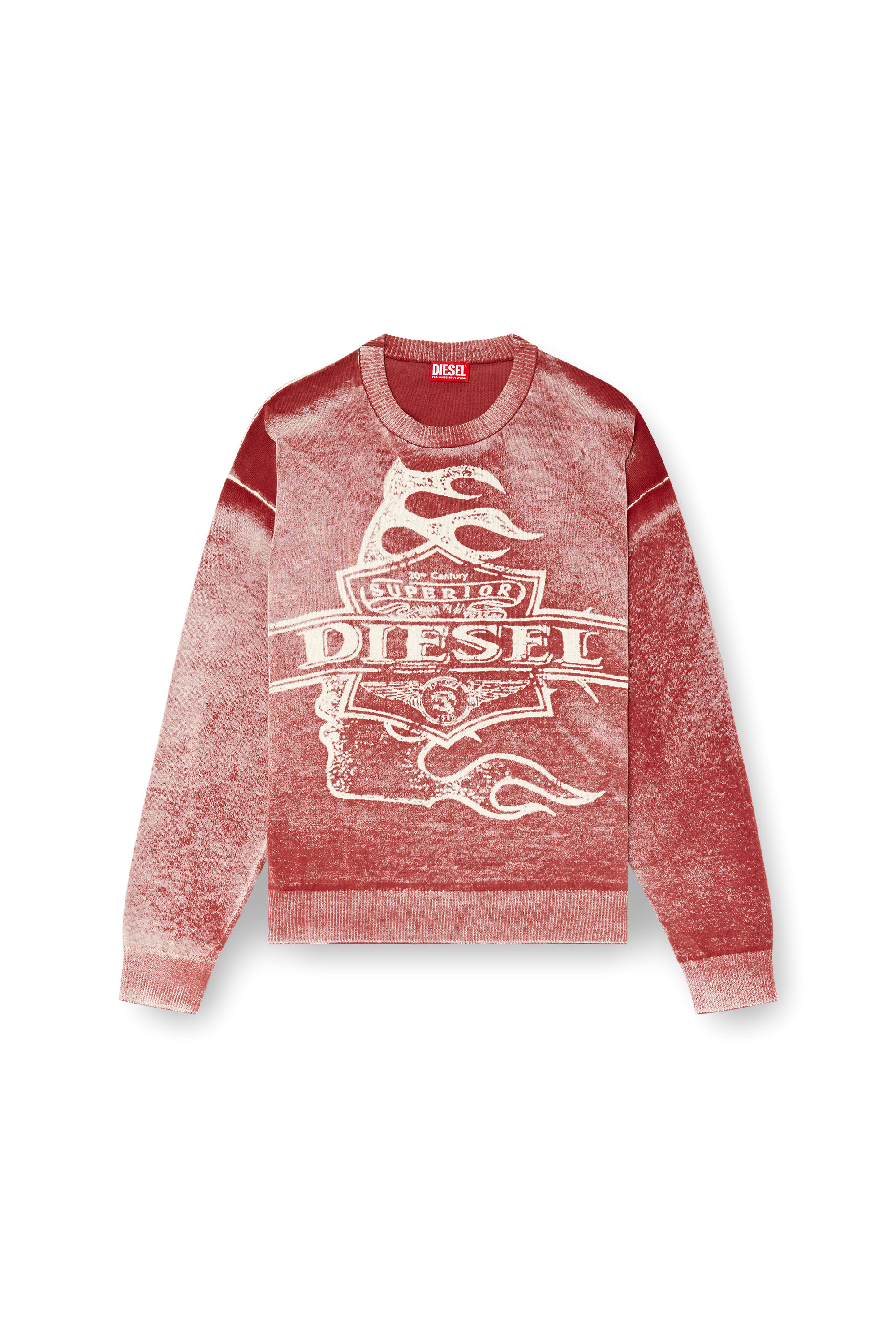 Diesel - K-BELEZ, Man's Reverse-print logo jumper in Red - 5