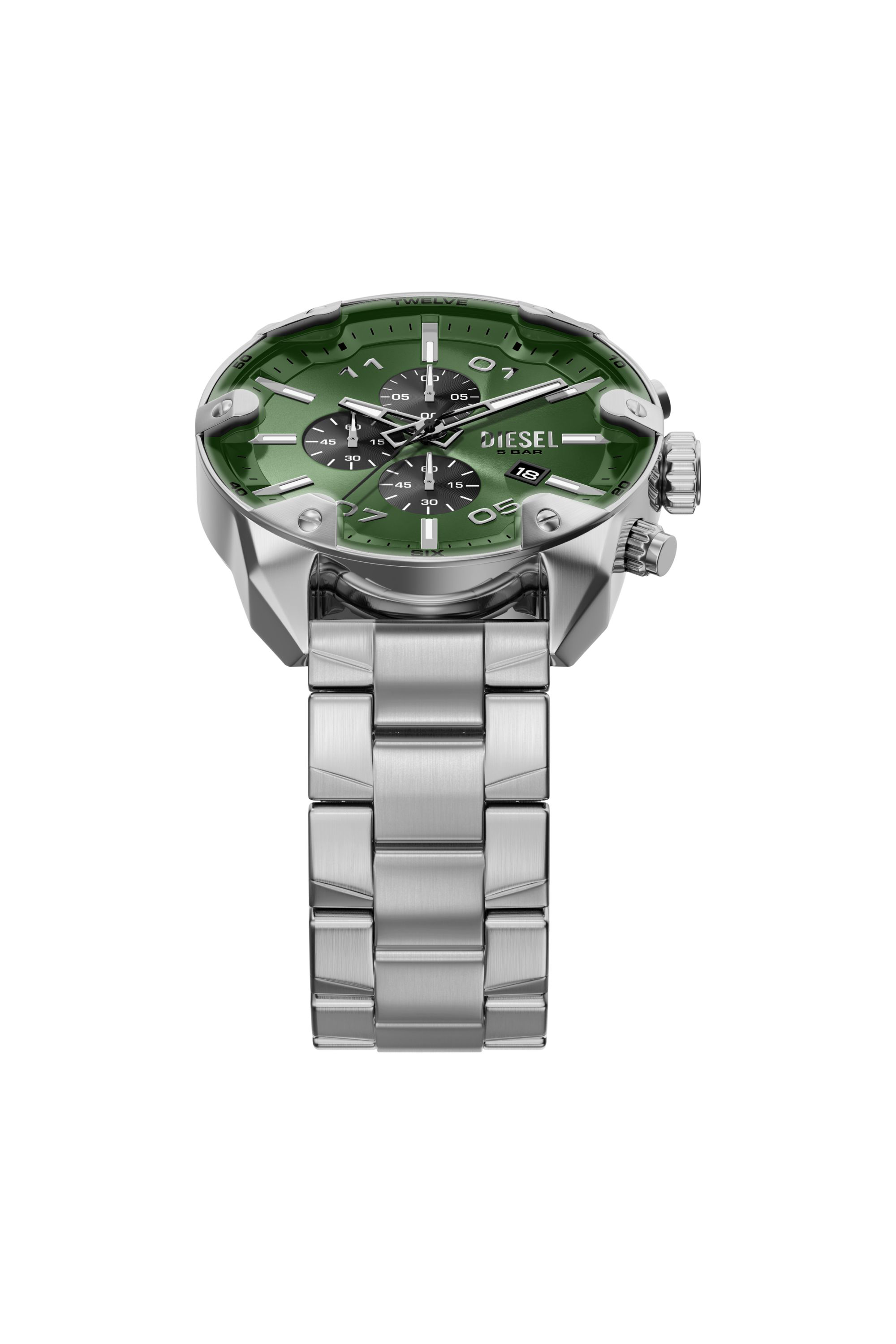 Diesel - DZ4712 WATCH, Man's Spiked stainless steel watch in Silver - 6