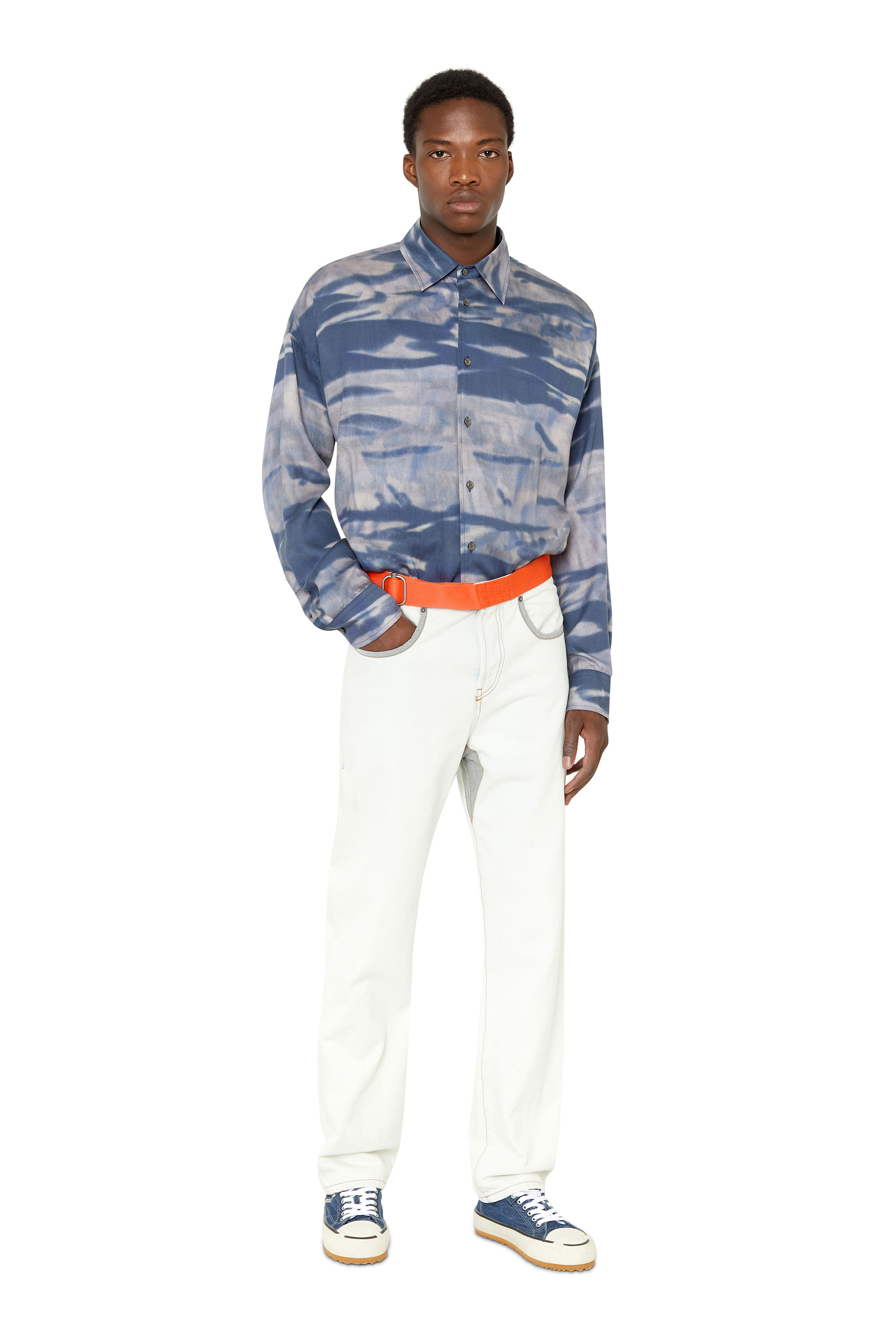 Diesel - 2020 D-Viker 0EIAU Straight Jeans, Light Grey - Image 5
