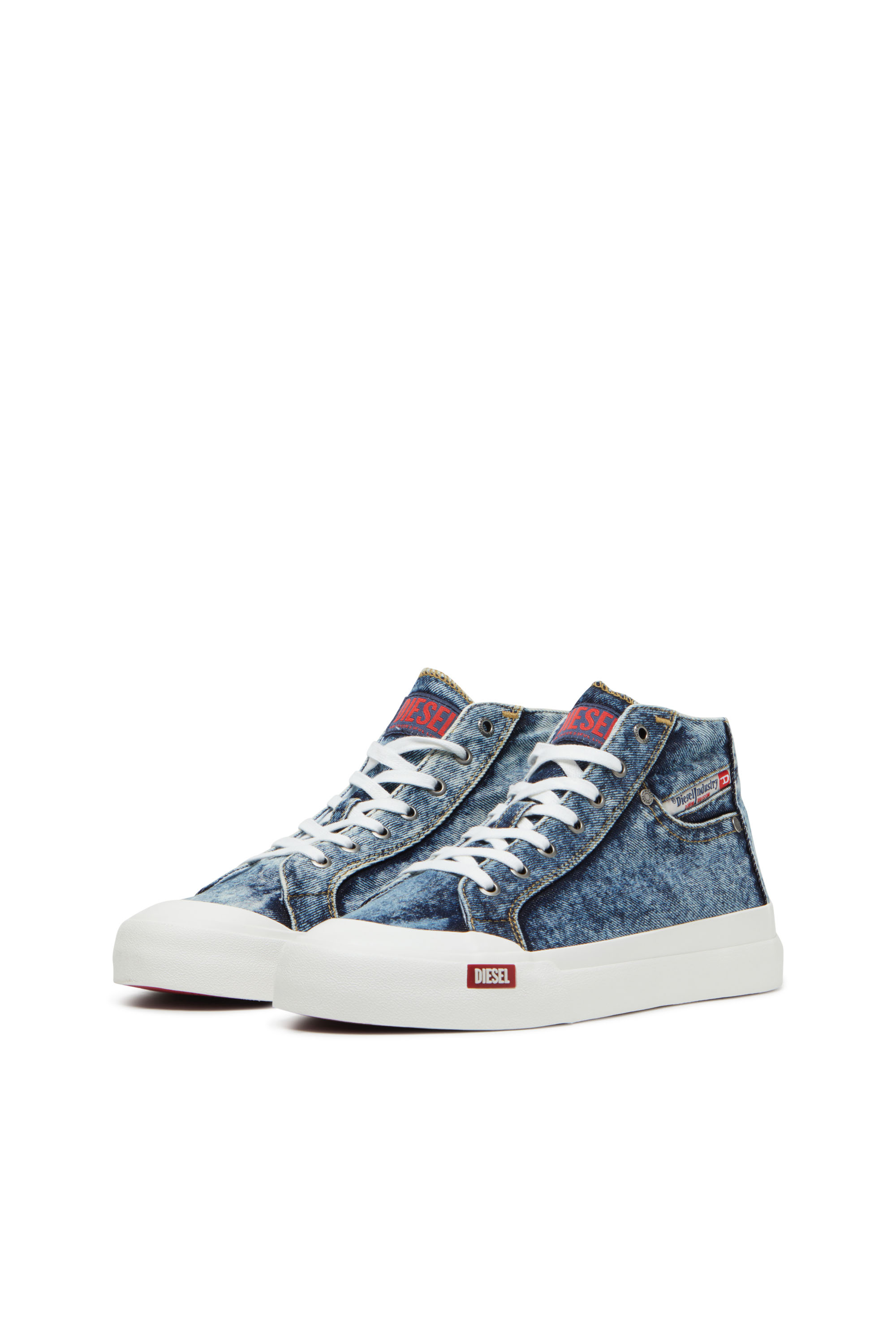 Diesel - S-ATHOS NMD MID, Man's S-Athos-High-top denim sneakers with pocket detail in Blue - 8