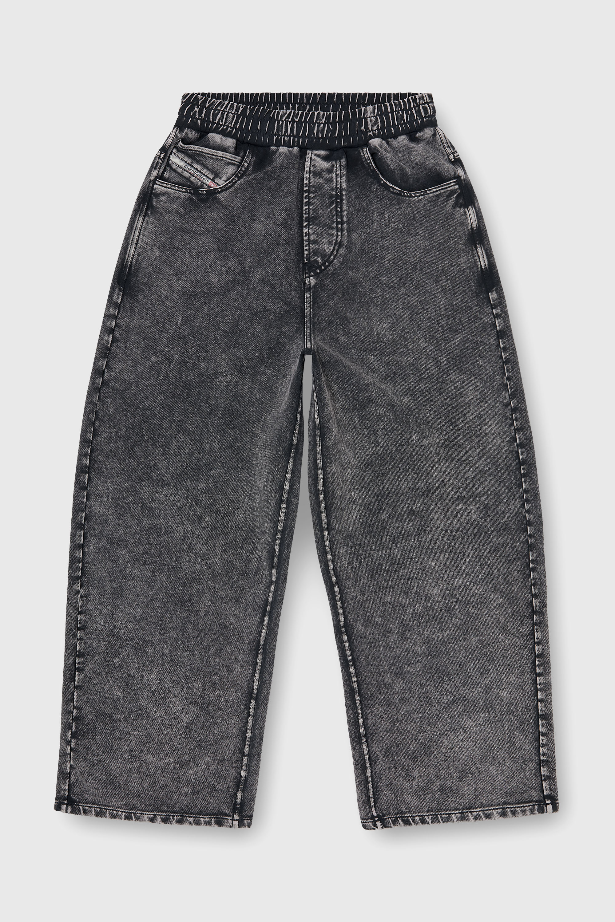 Diesel - P-STUKY, Woman's Sweatpants with denim effect in Dark grey - 2
