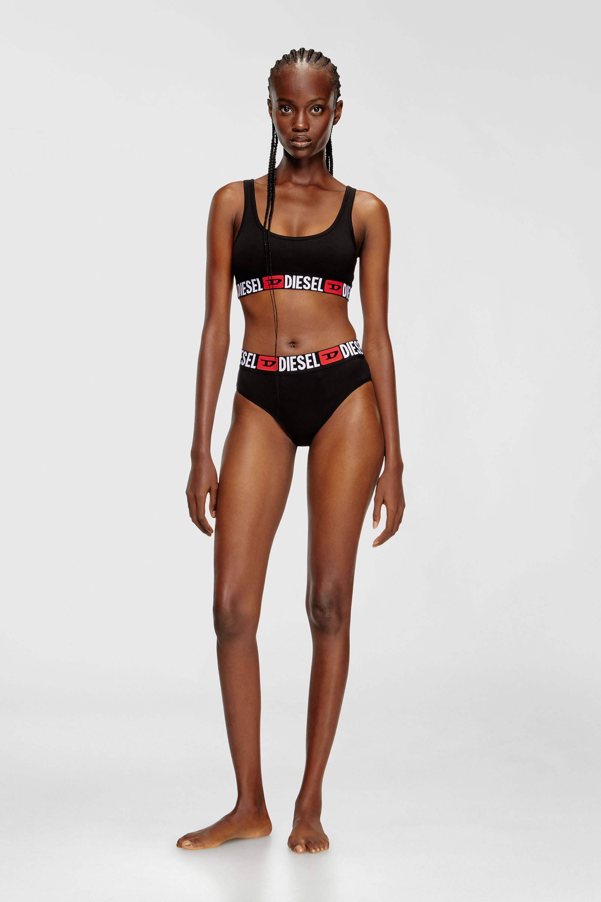 Cotton bralette with logo