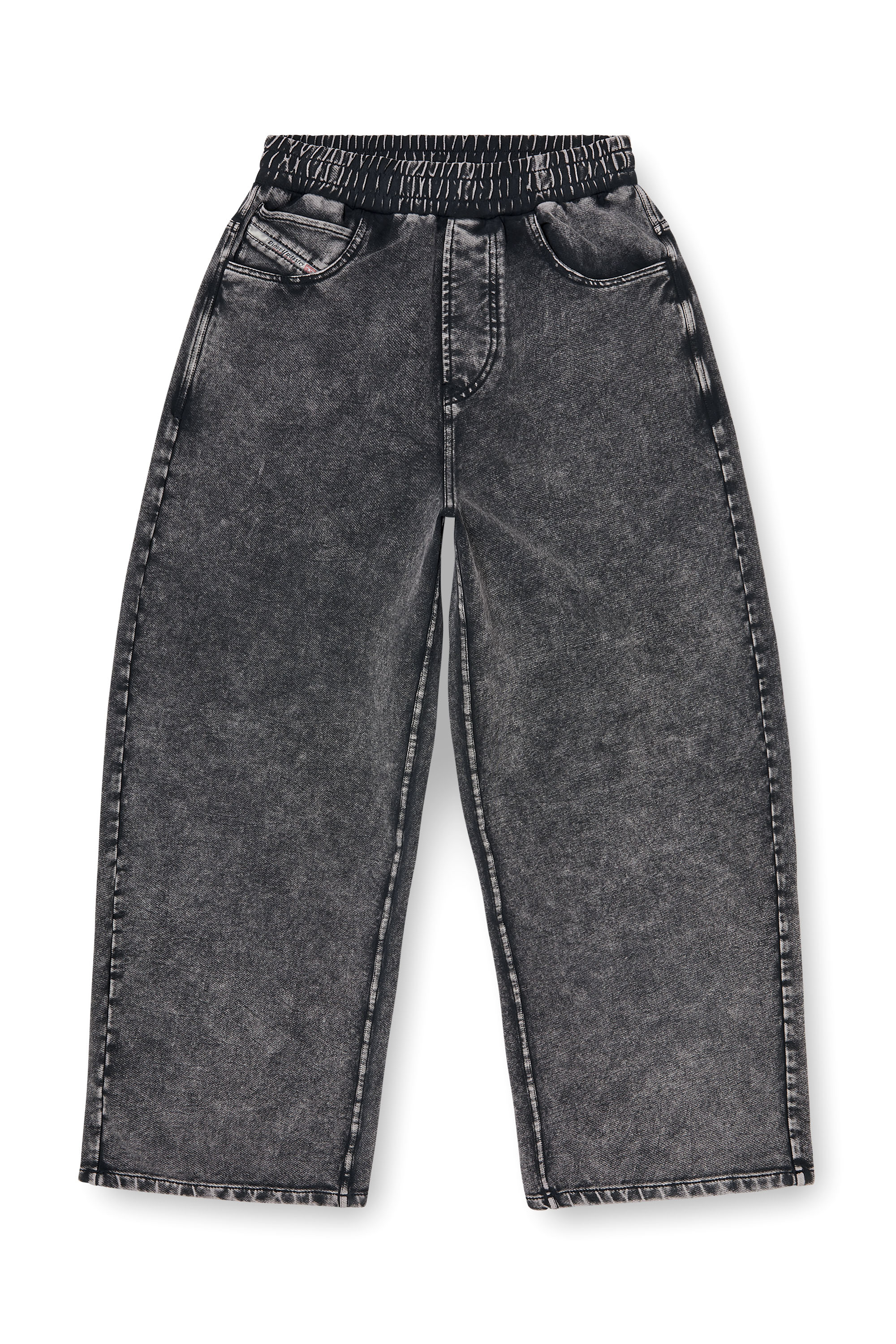 Diesel - P-STUKY, Woman's Sweatpants with denim effect in Dark grey - 2