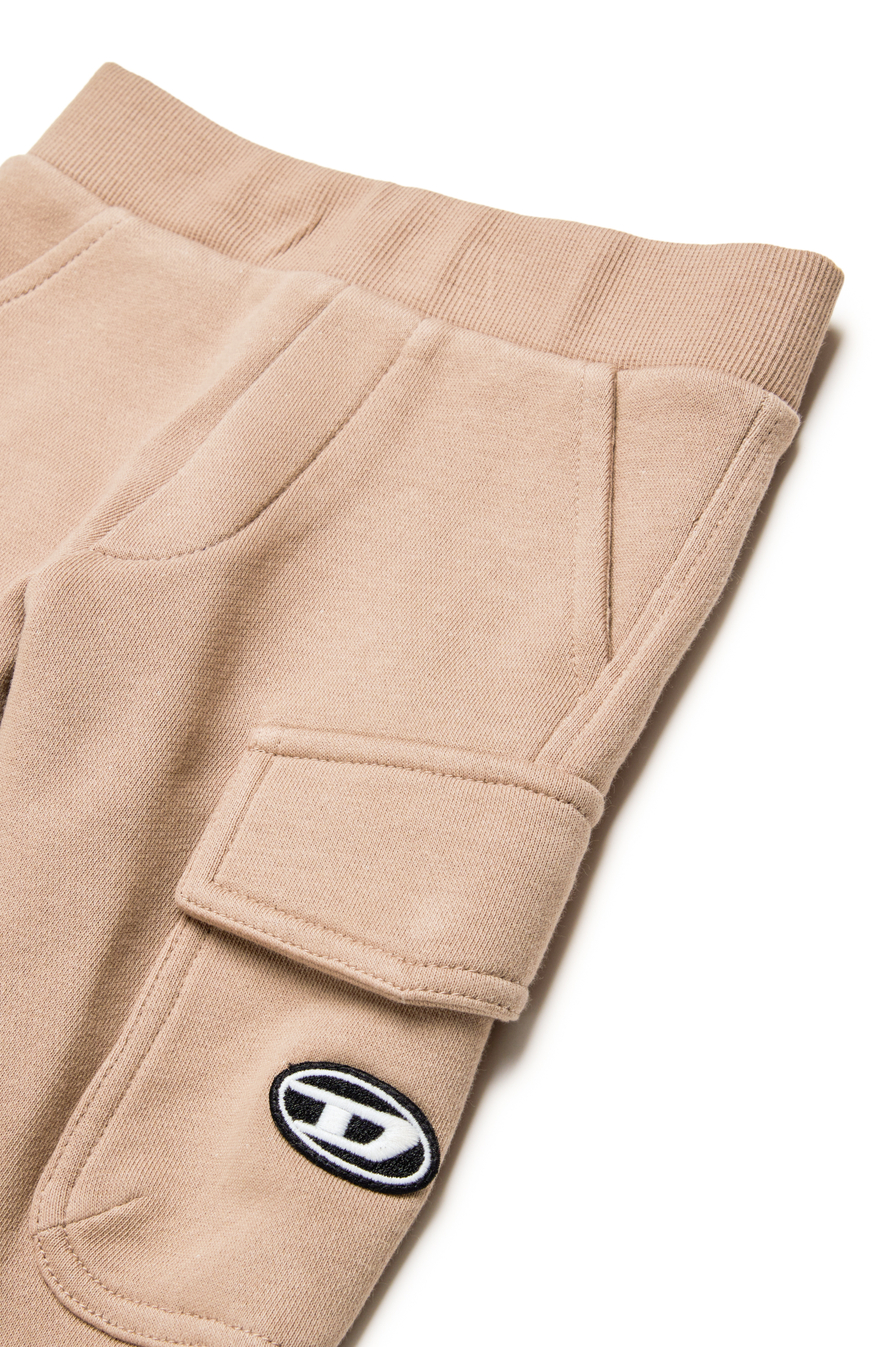 Diesel - POCKEB, Man's Cargo sweatpants with Oval D patch in Light Brown - 3