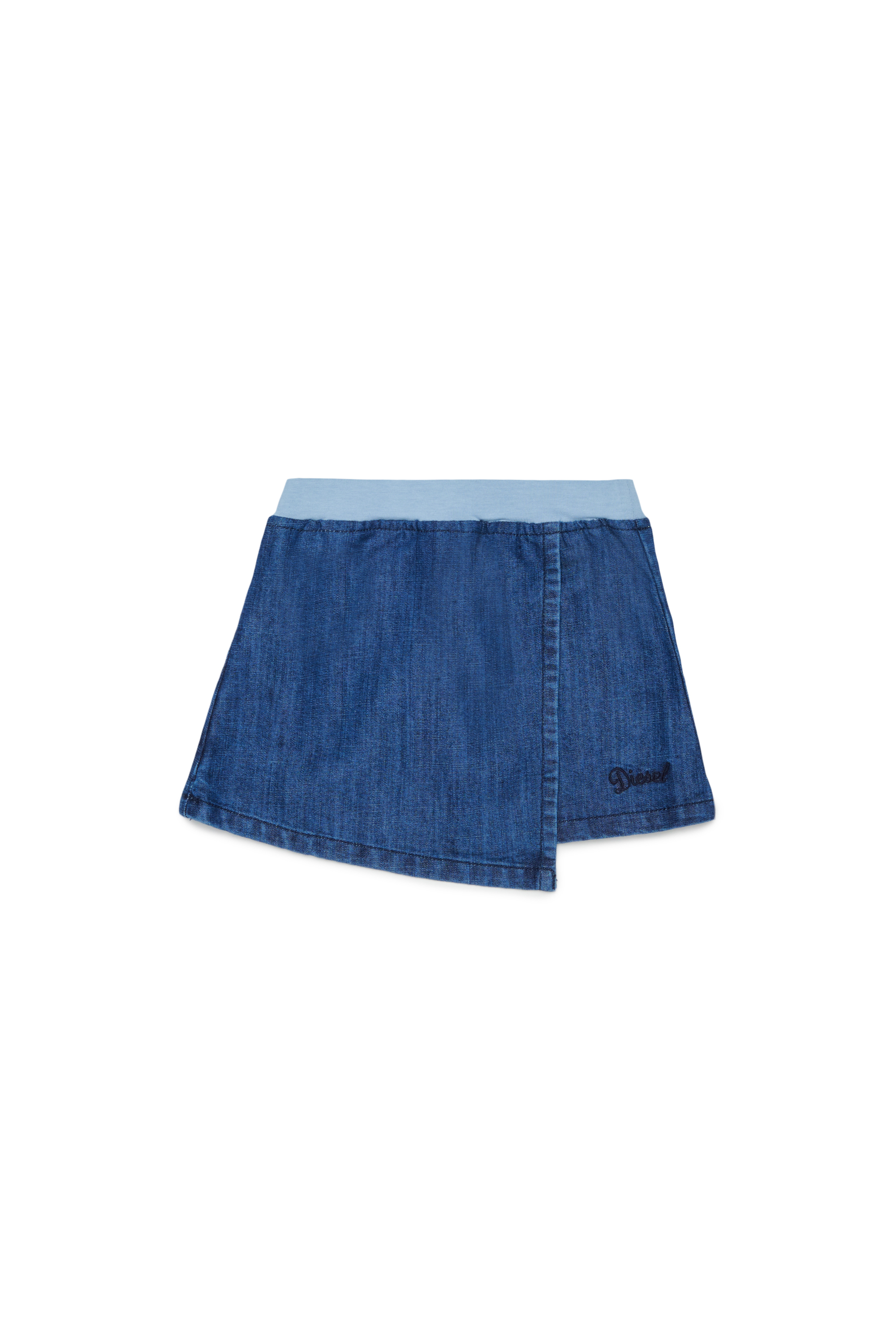 Diesel - GLINIMB, Woman's Wrap-effect skirt in denim in Medium blue - 1
